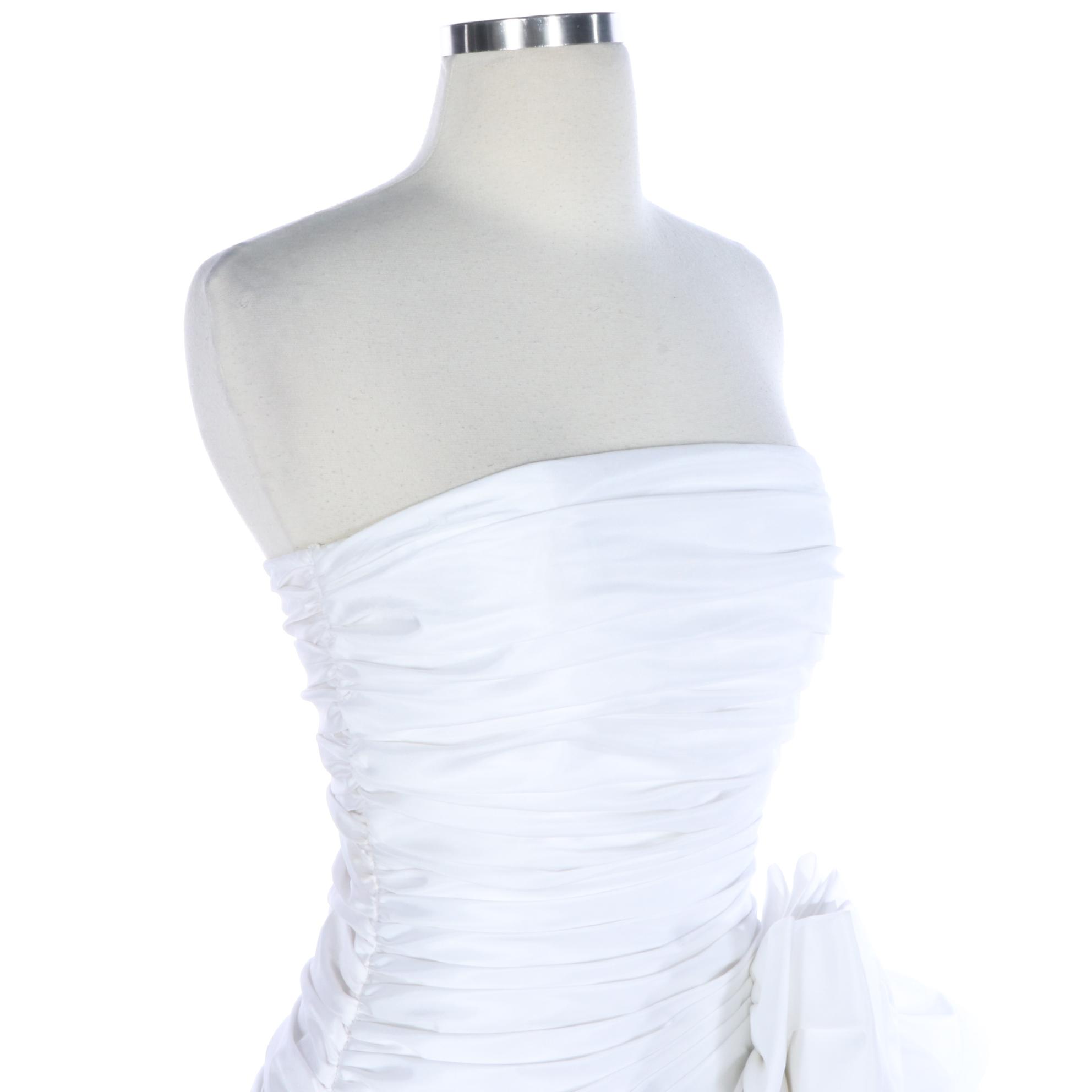 Julie Duroché for After Five Strapless Bow Ruffle Ruched Bodycon Dress