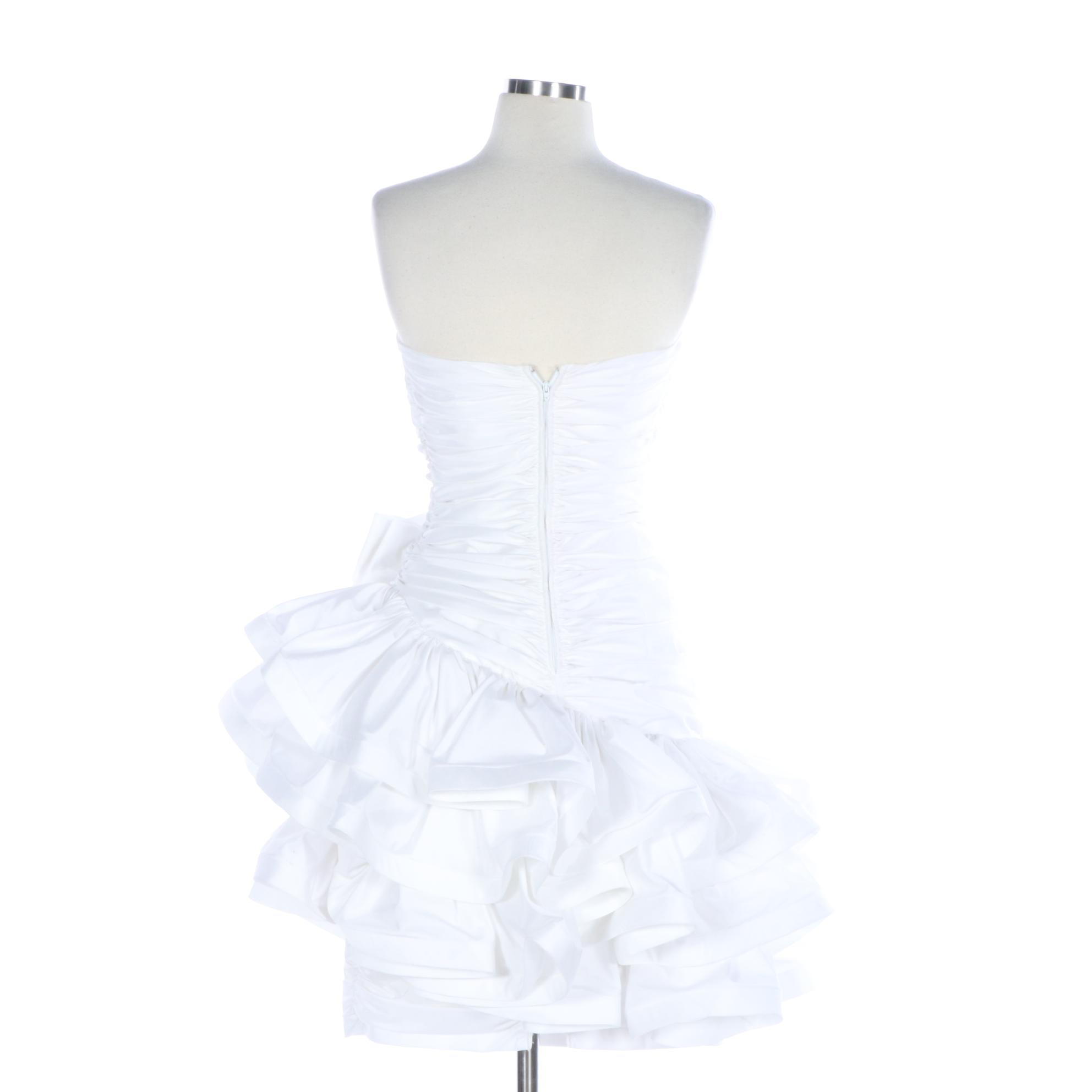 Julie Duroché for After Five Strapless Bow Ruffle Ruched Bodycon Dress