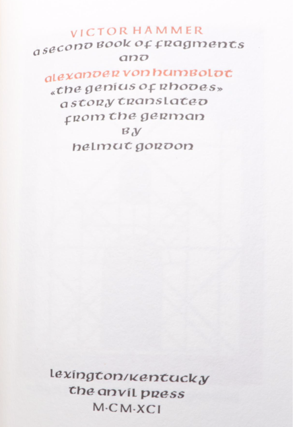 Handbound "Victor Hammer's Engravings and Woodcuts" and More Books