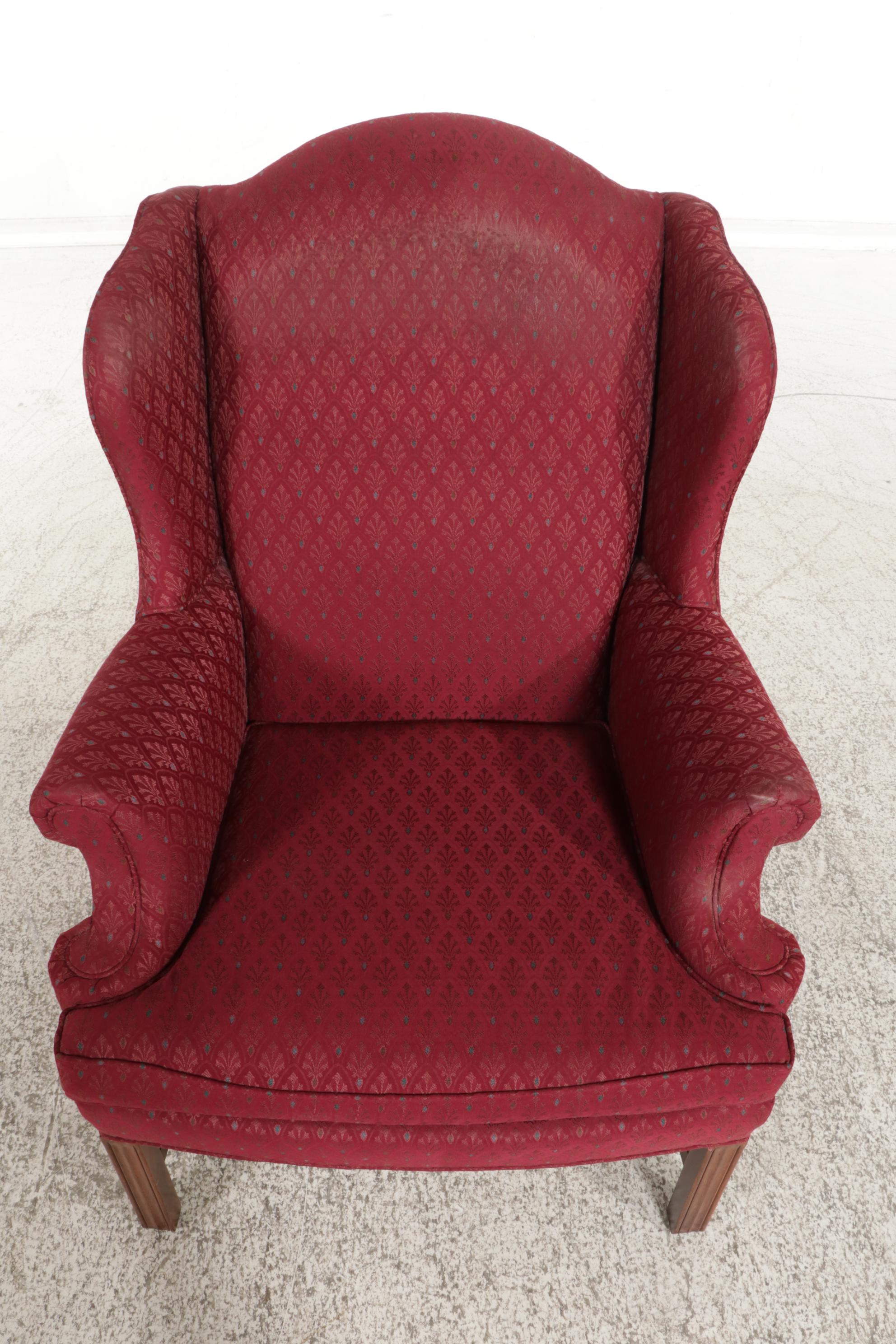 Sherrill Georgian Style Wingback Armchair, Late 20th Century