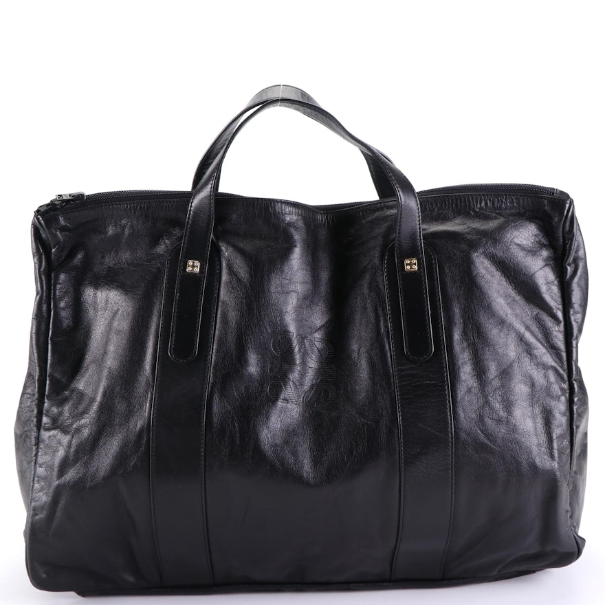 Loewe Large Travel Tote Bag in Black Leather