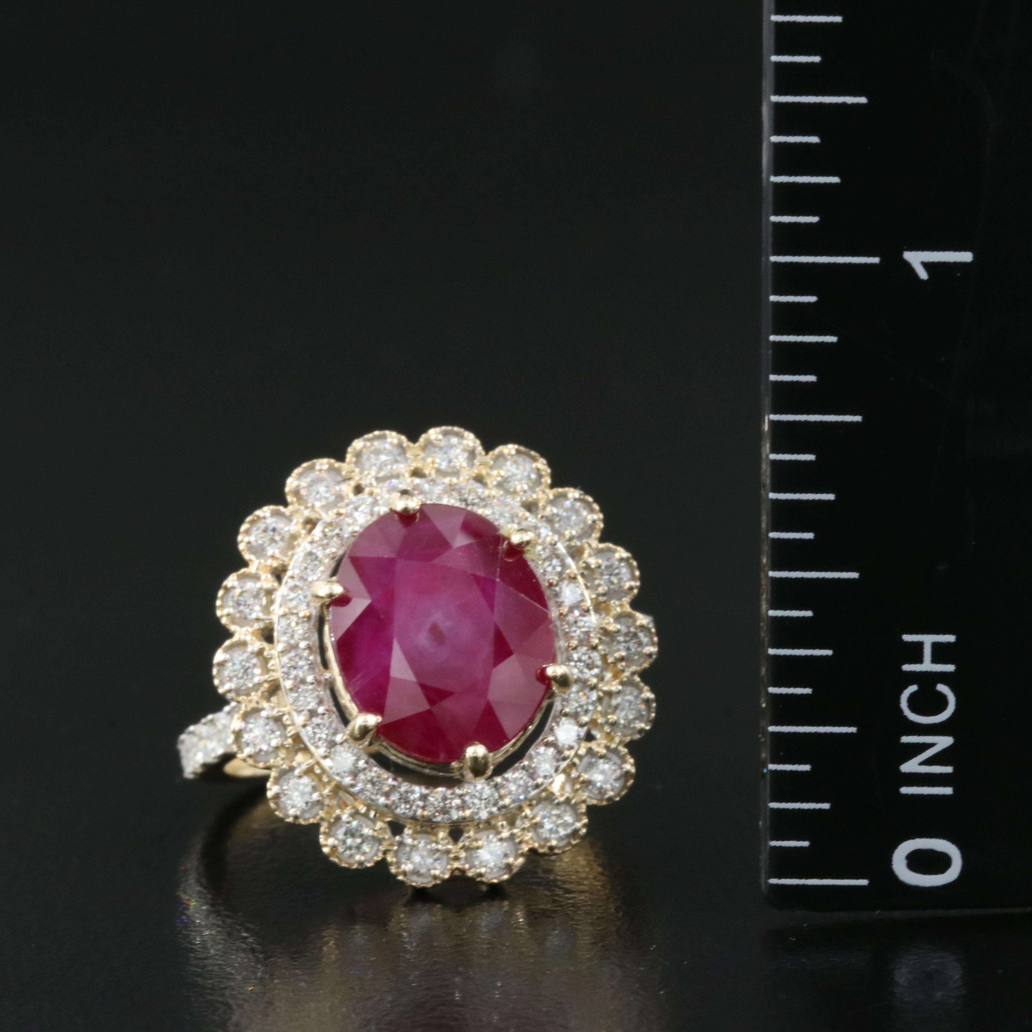 14K 3.91 CT Ruby and Diamond Ring