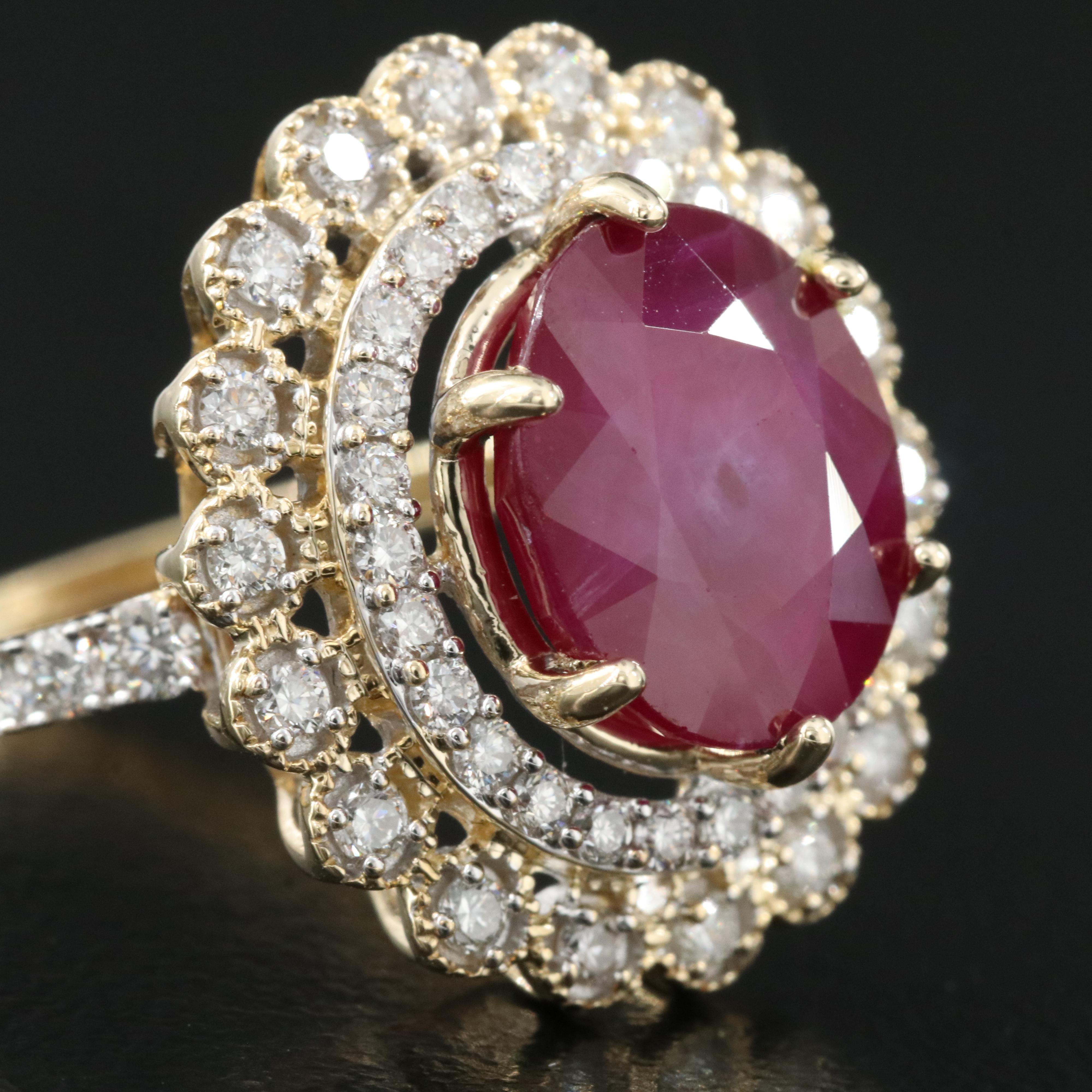 14K 3.91 CT Ruby and Diamond Ring