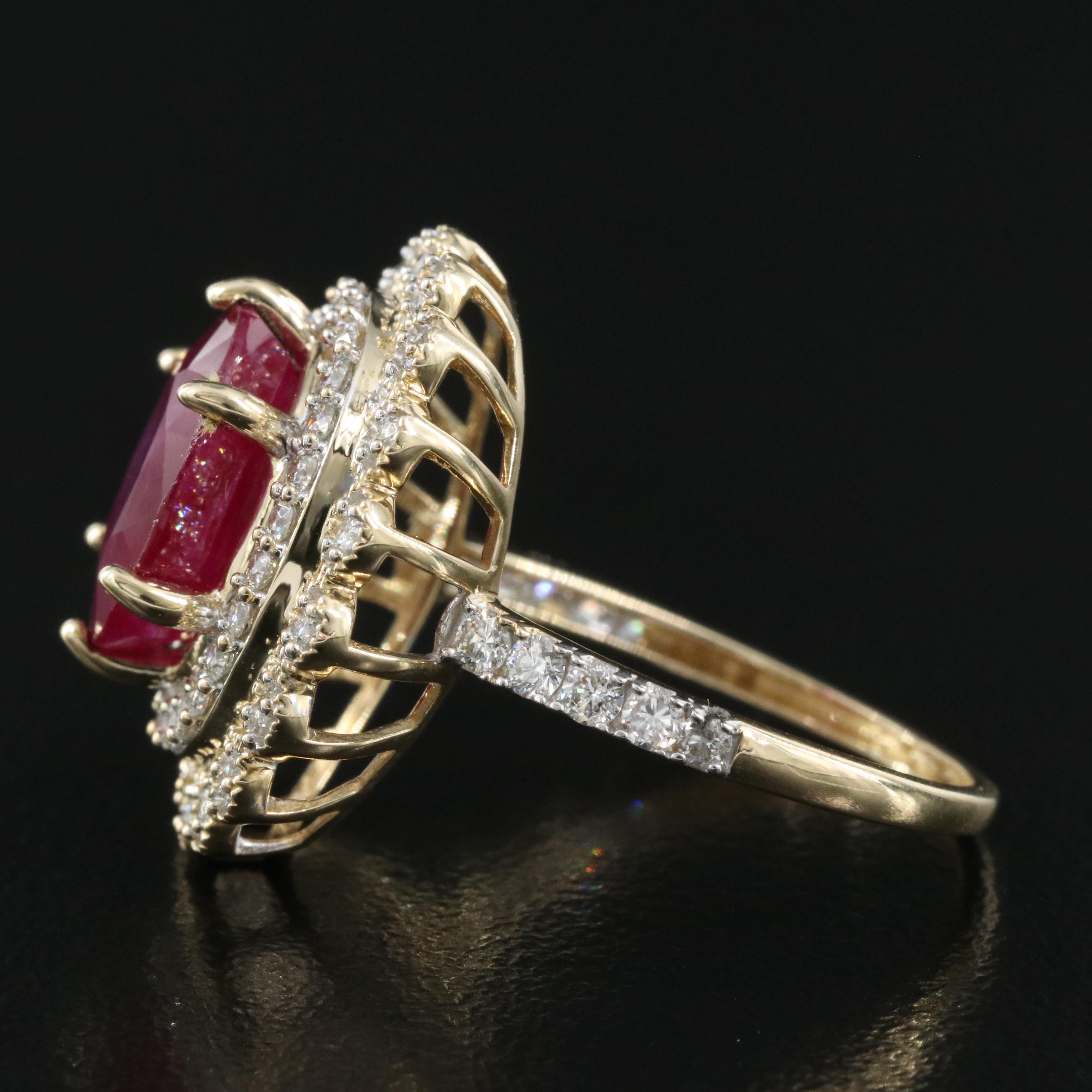 14K 3.91 CT Ruby and Diamond Ring