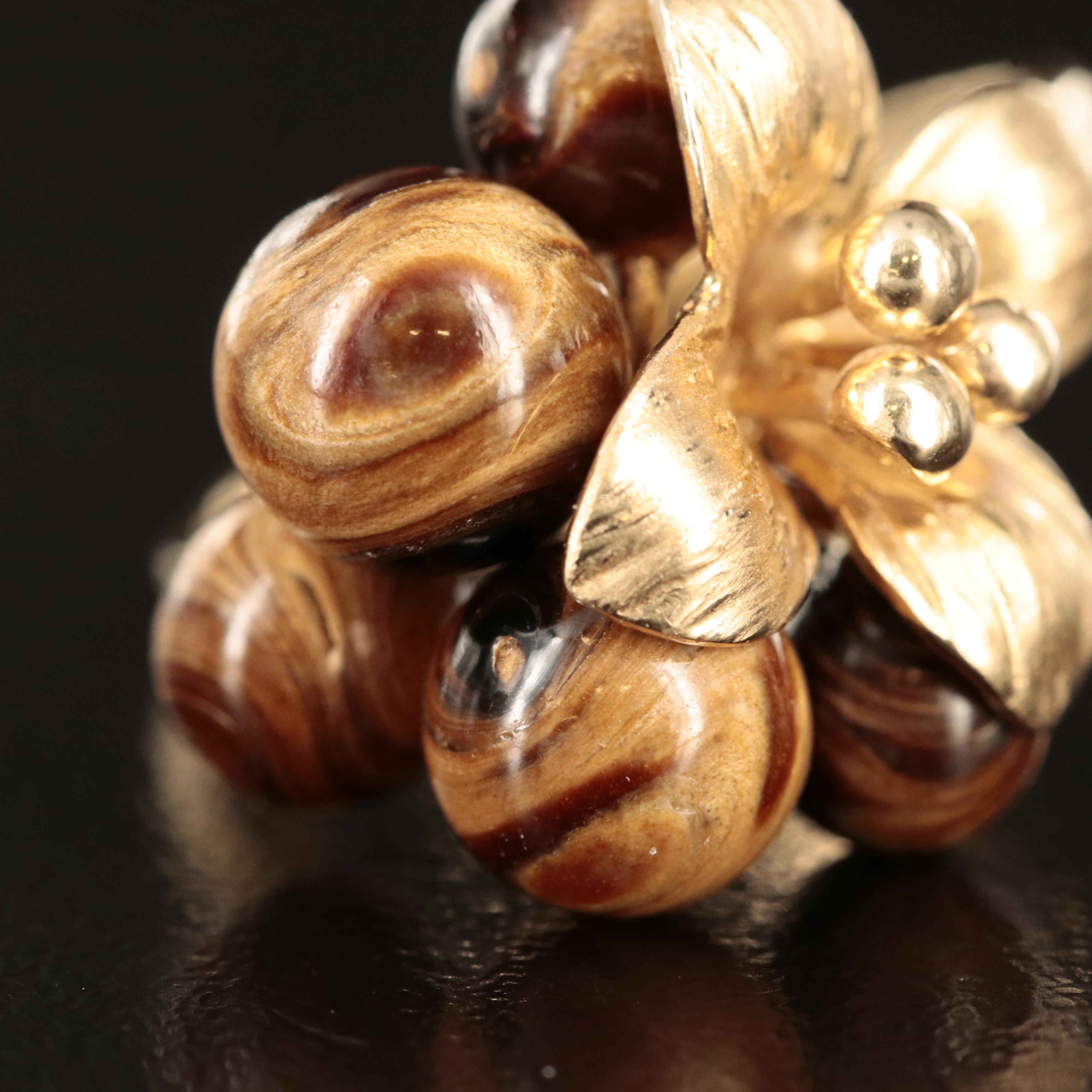 14K Coral Grape Cluster Ring