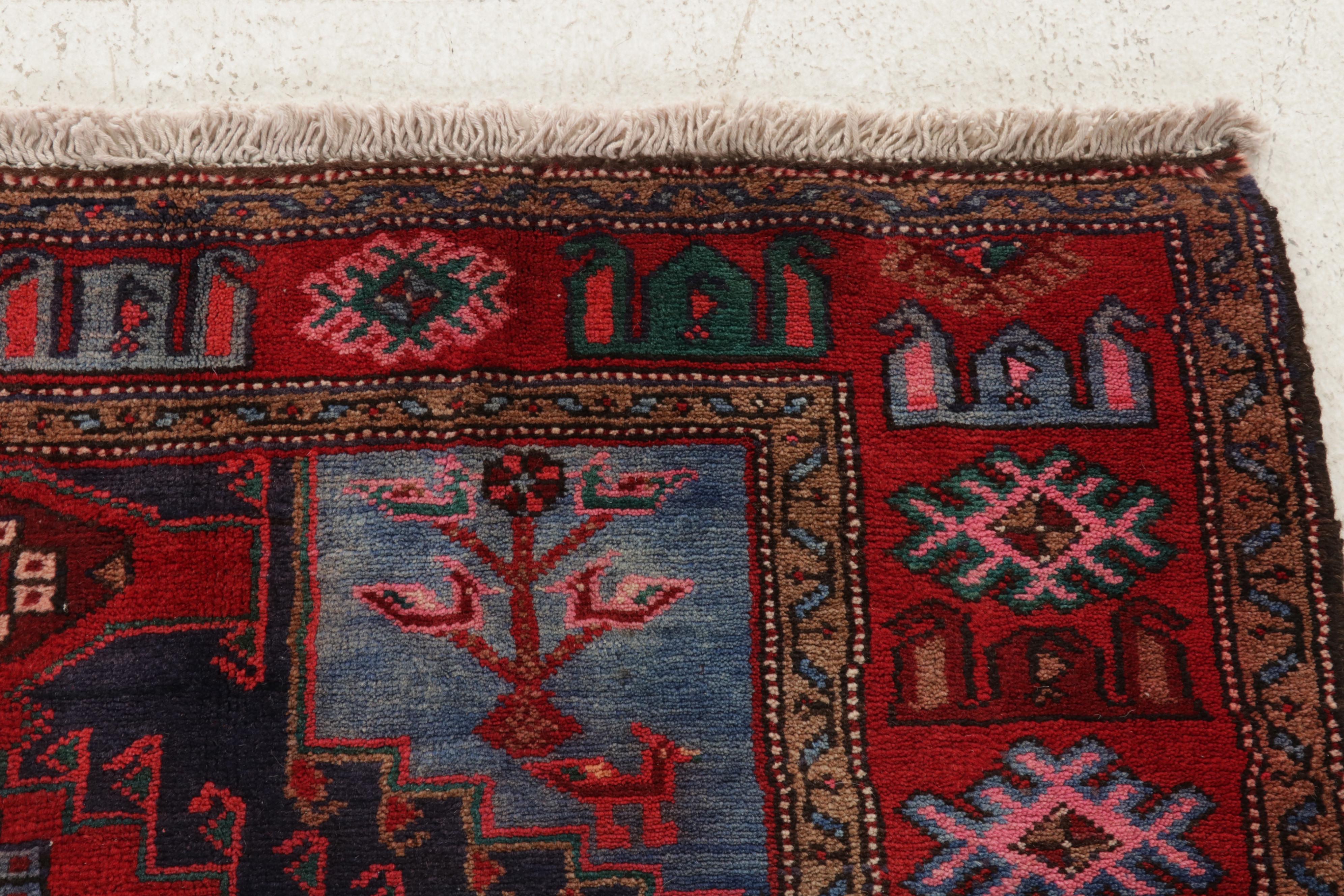 4'2 x 6'7 Hand-Knotted Persian Nahavand Area Rug, 1970s