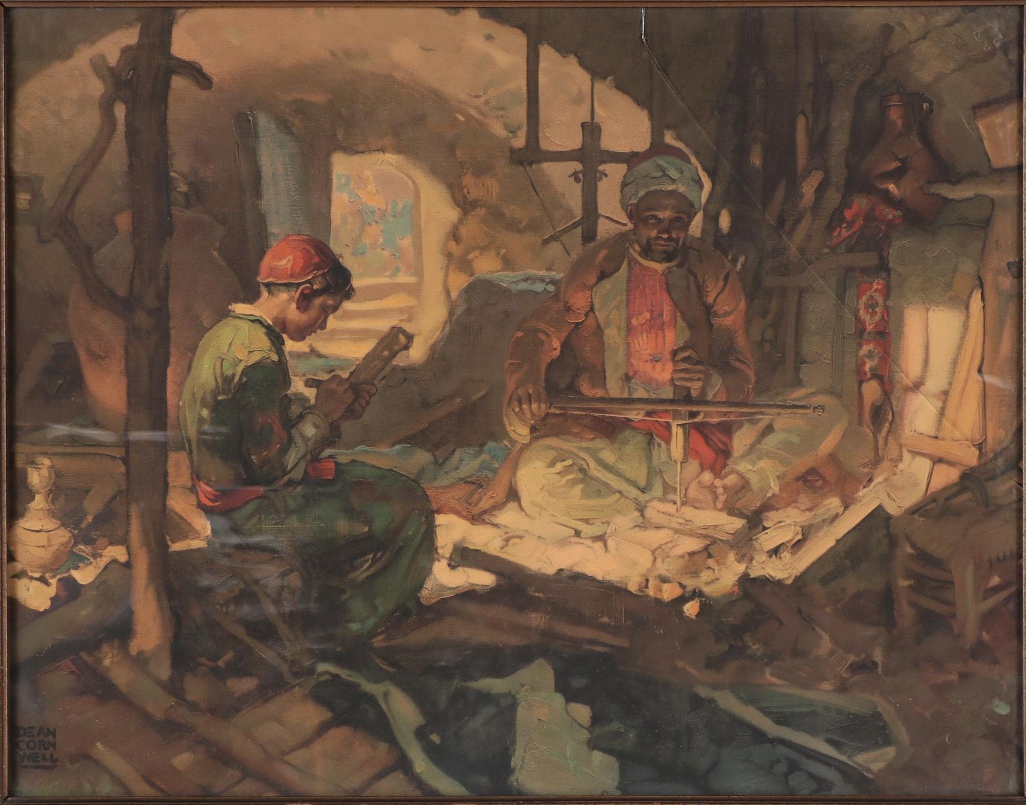 Lithograph After Dean Cornwell "Arabic Man and Son"