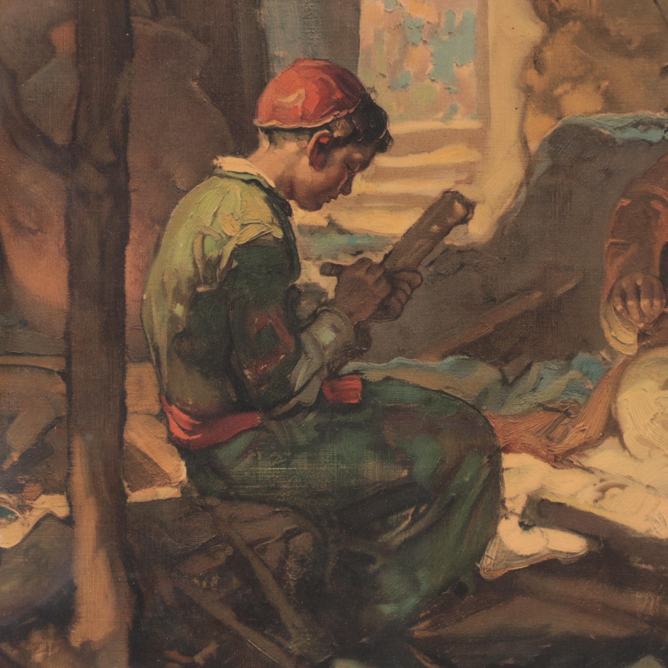 Lithograph After Dean Cornwell "Arabic Man and Son"