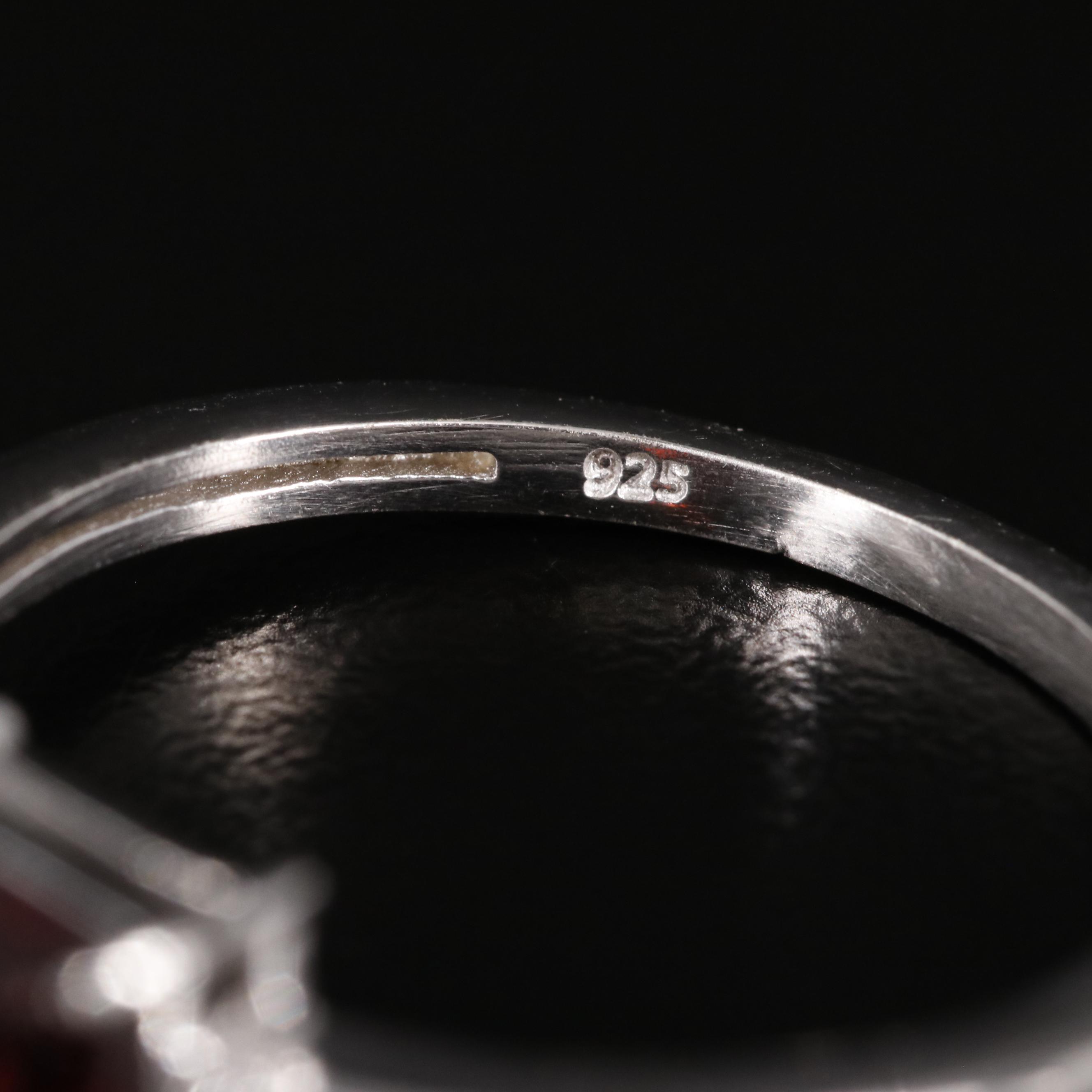 Sterling Garnet Solitaire ring