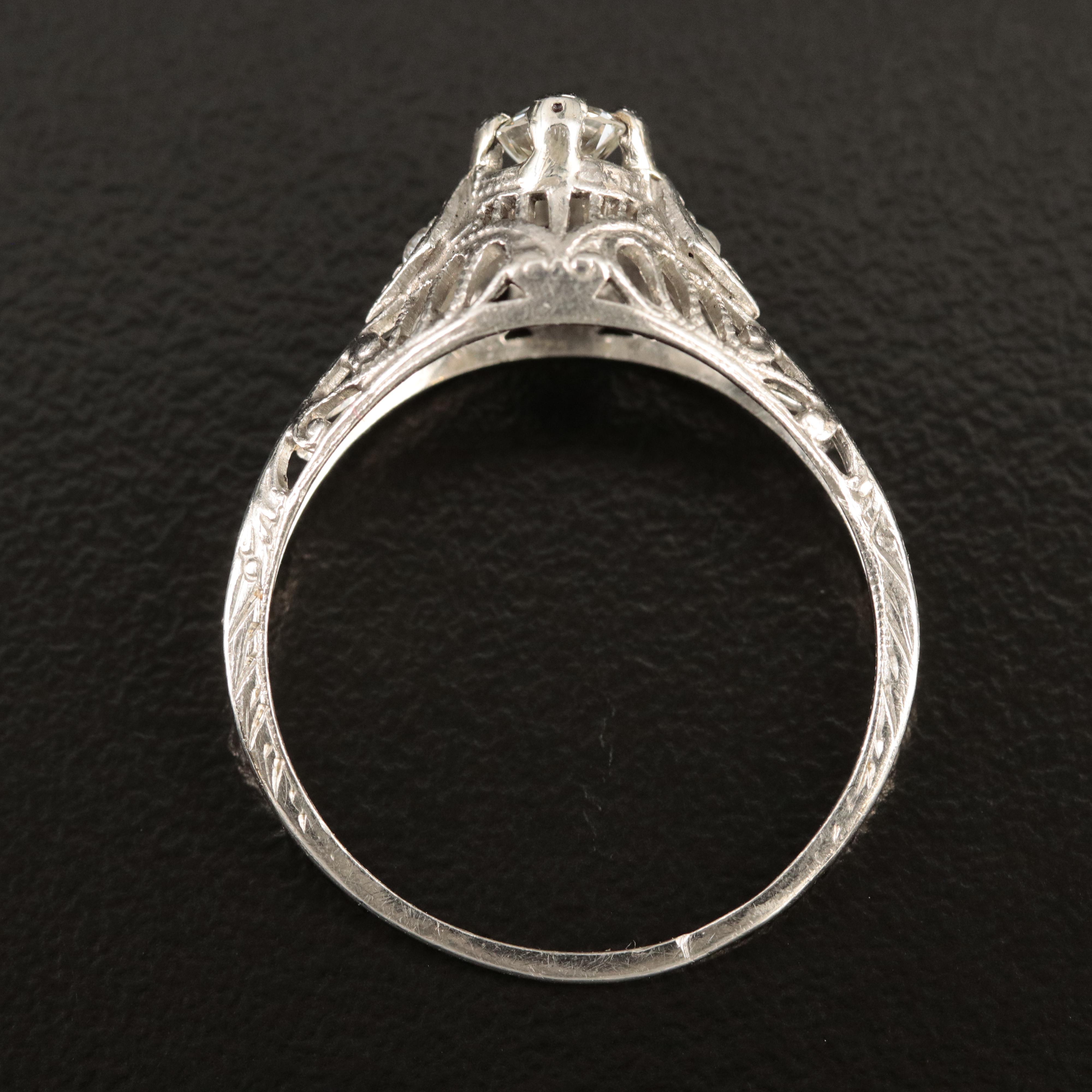 Vintage Platinum 0.28 CTW Diamond Ring with Palladium Accent