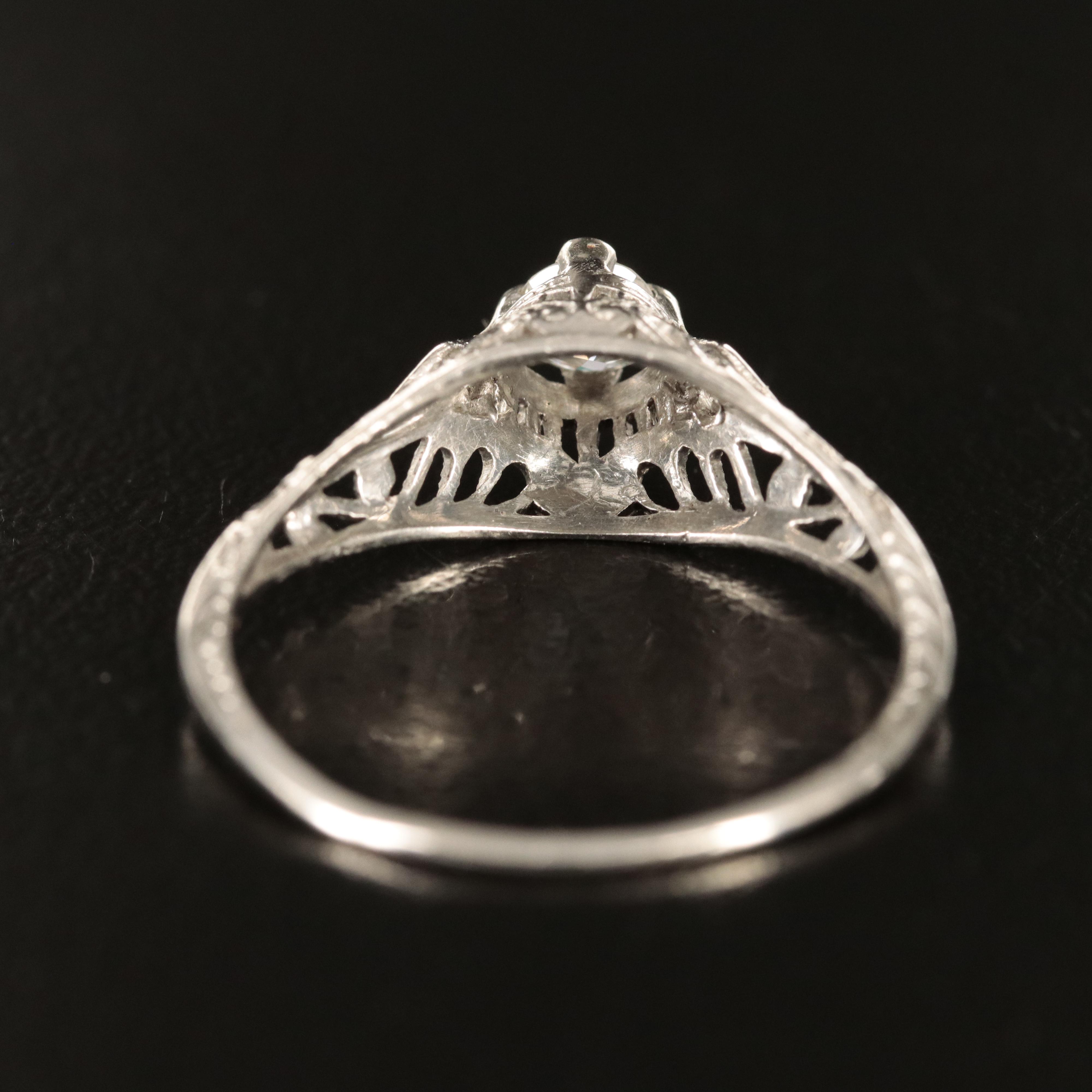 Vintage Platinum 0.28 CTW Diamond Ring with Palladium Accent