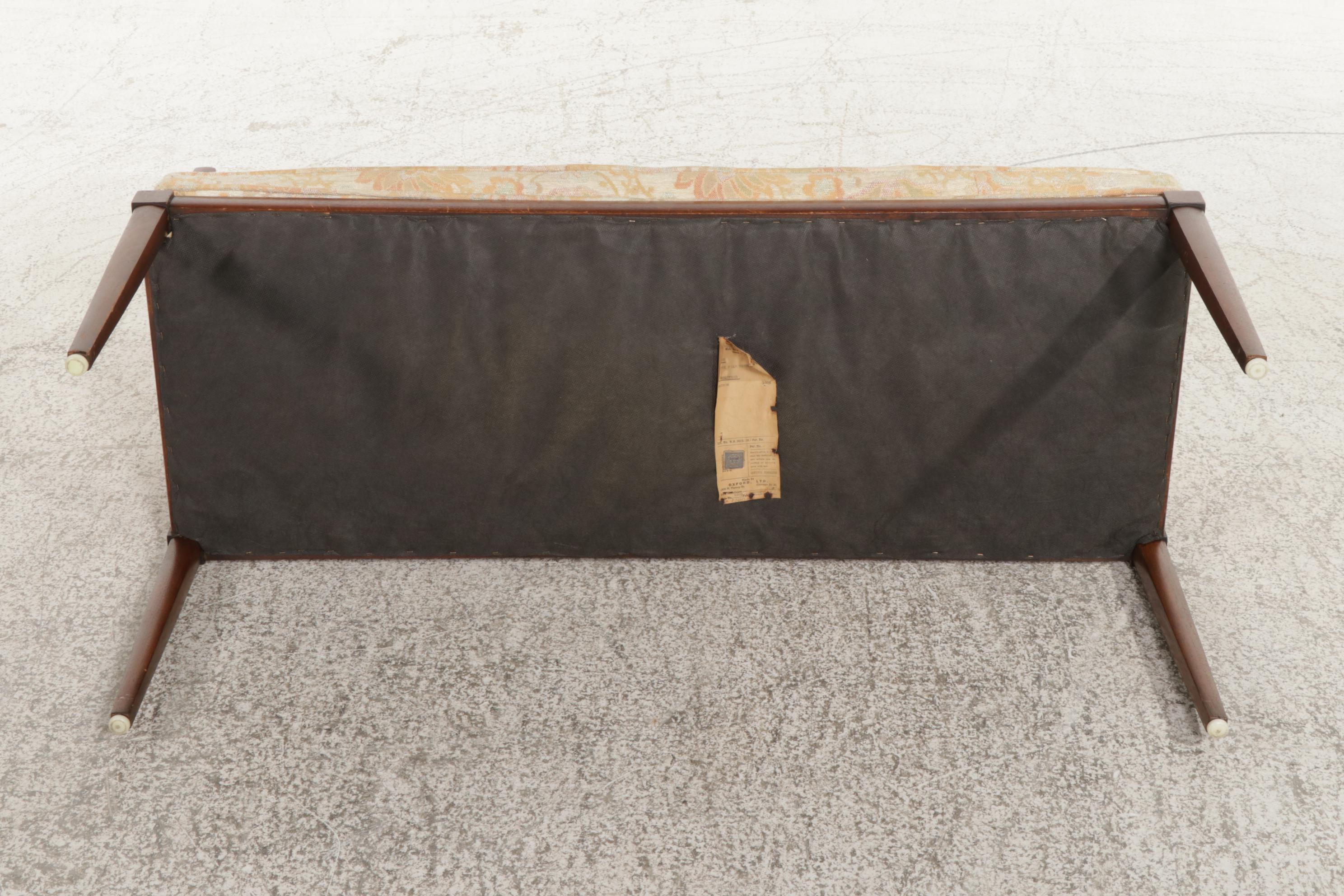 Oxford Ltd. of Chicago Mid Century Modern Walnut and Cane Hall Bench