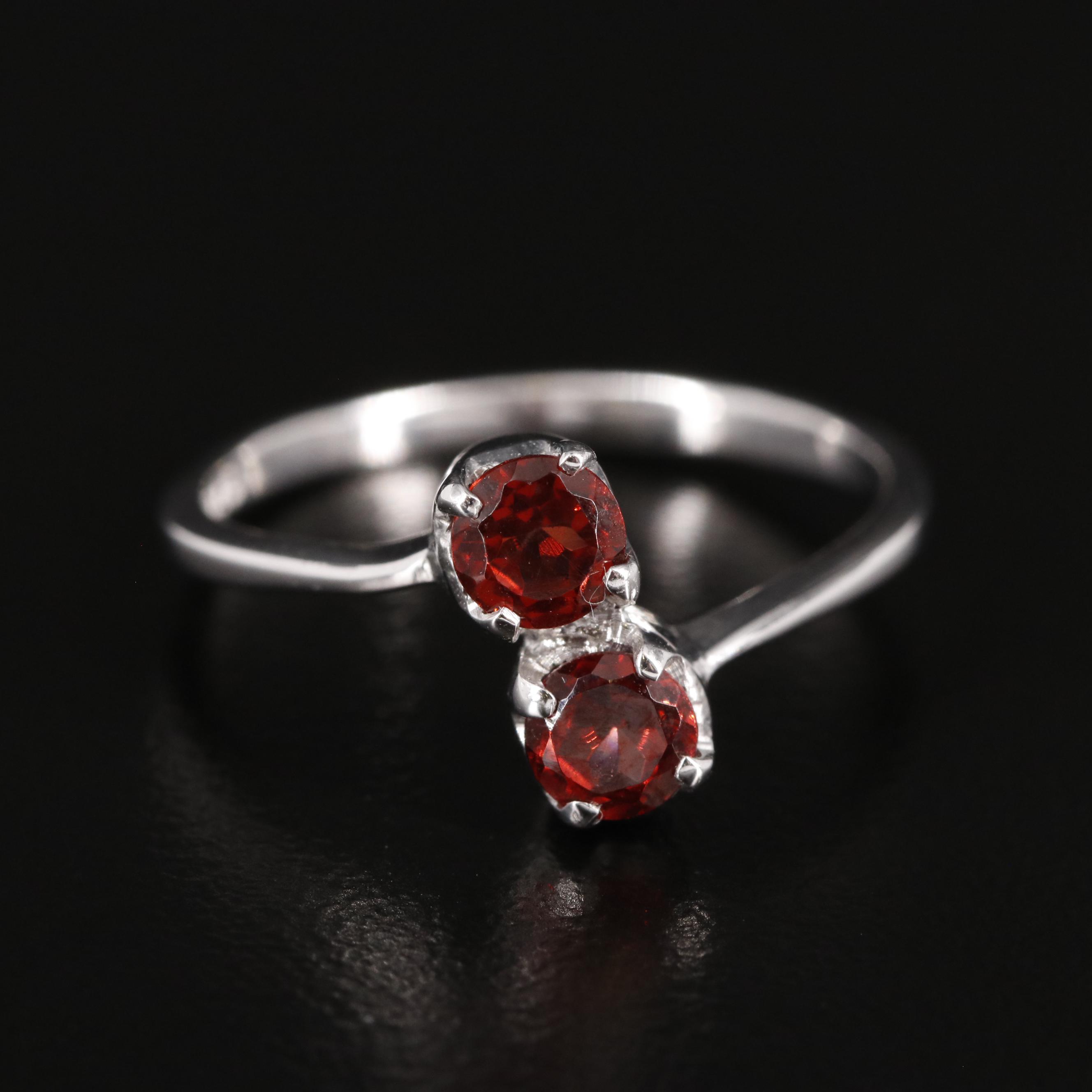 Sterling Garnet Bypass Ring