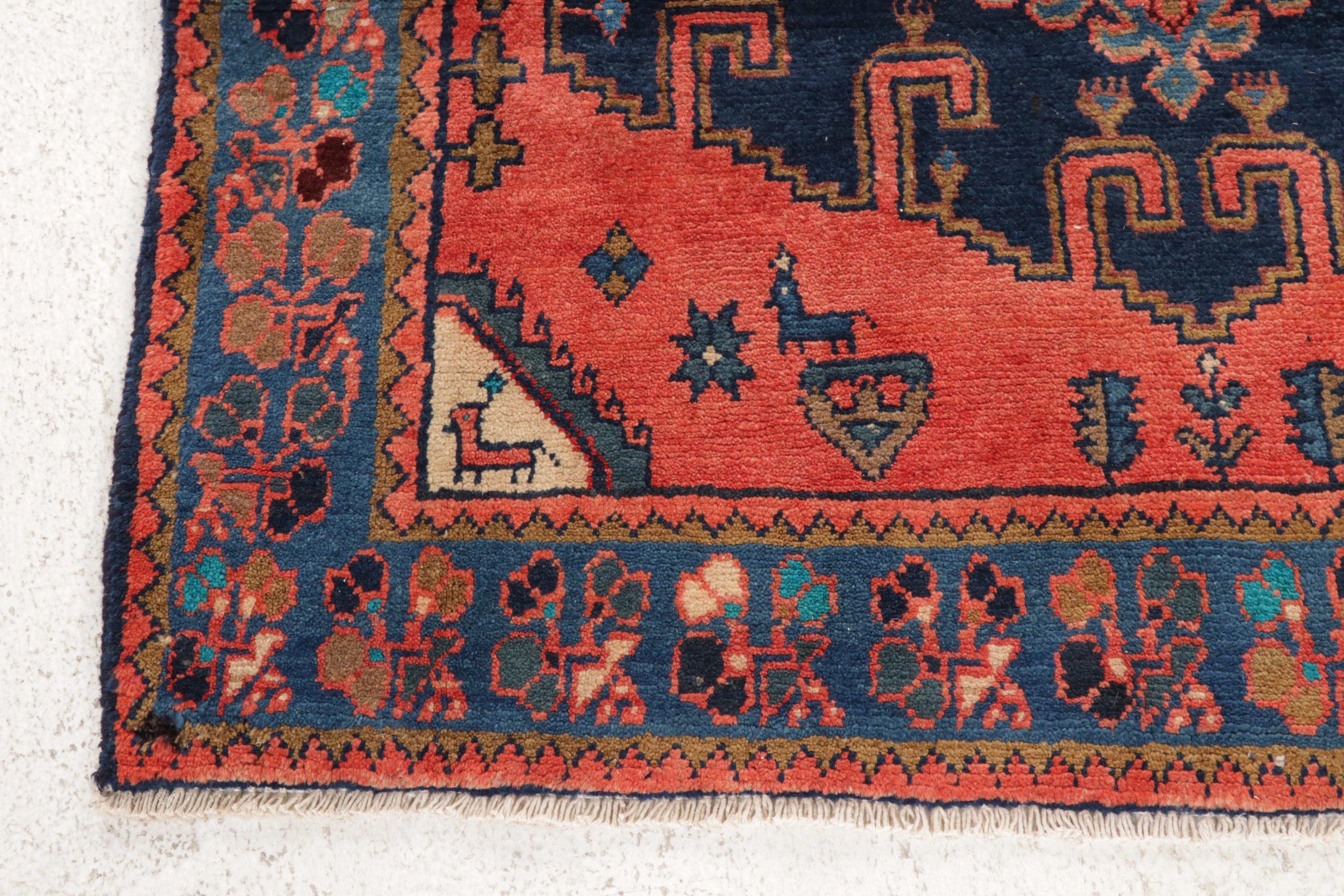 4' x 6'11 Hand-Knotted Persian Viss Mahal Pictorial Rug, 1970s