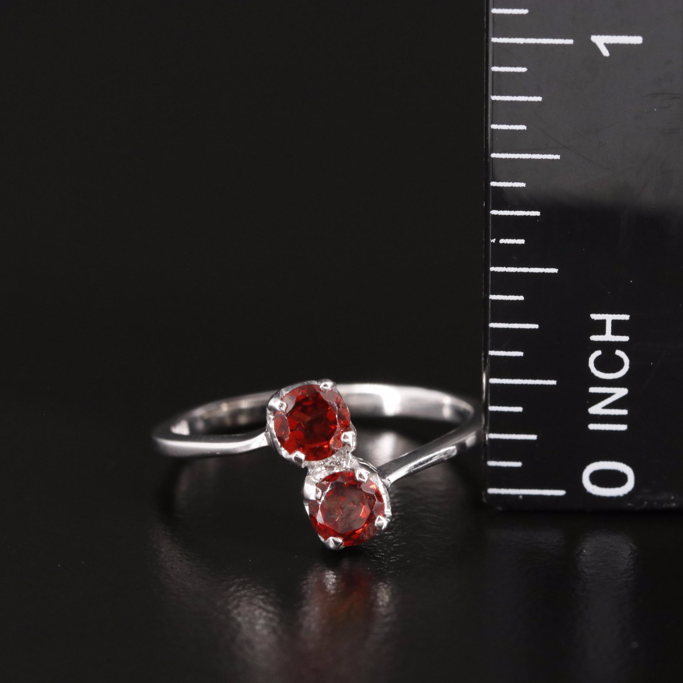 Sterling Garnet Bypass Ring