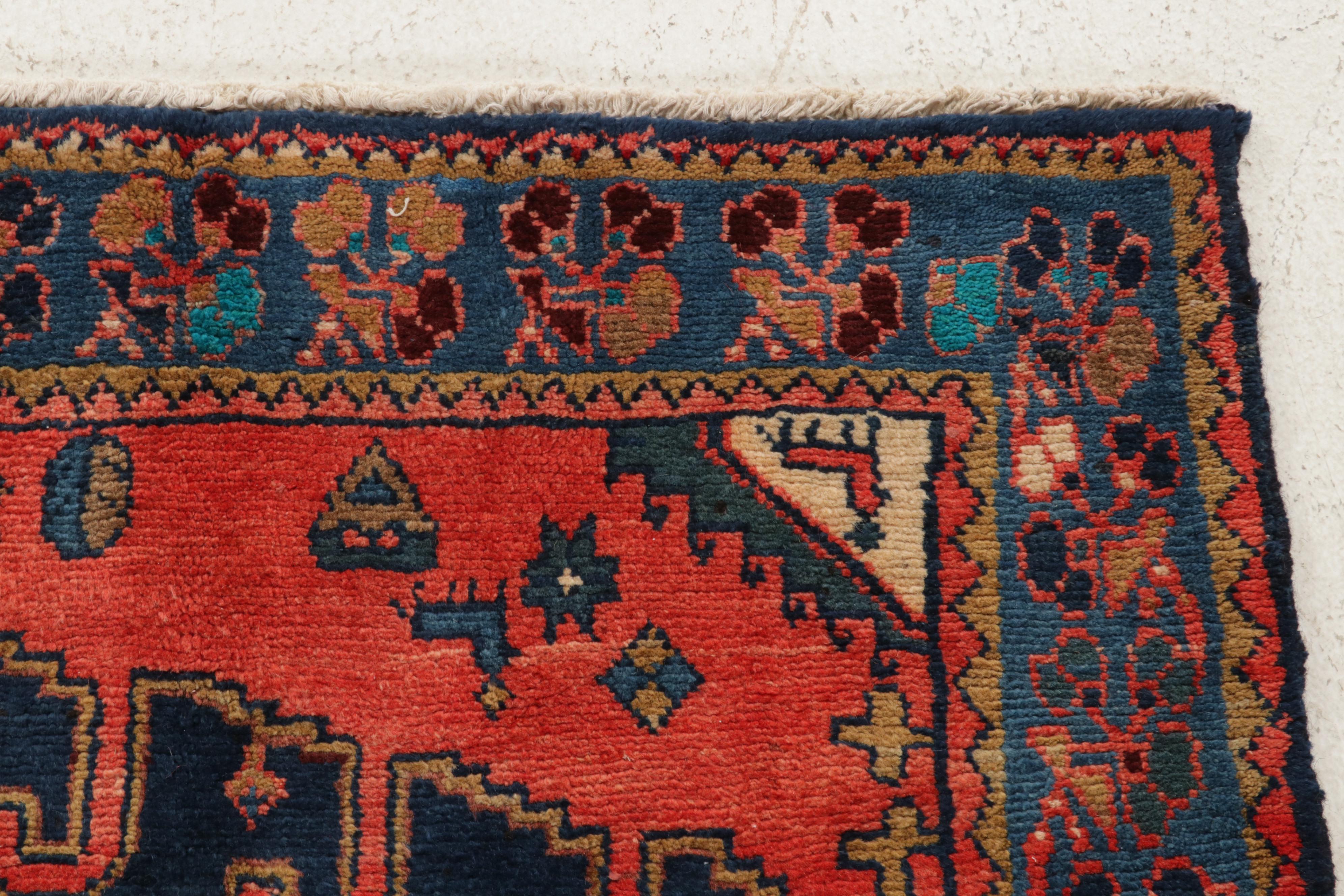 4' x 6'11 Hand-Knotted Persian Viss Mahal Pictorial Rug, 1970s