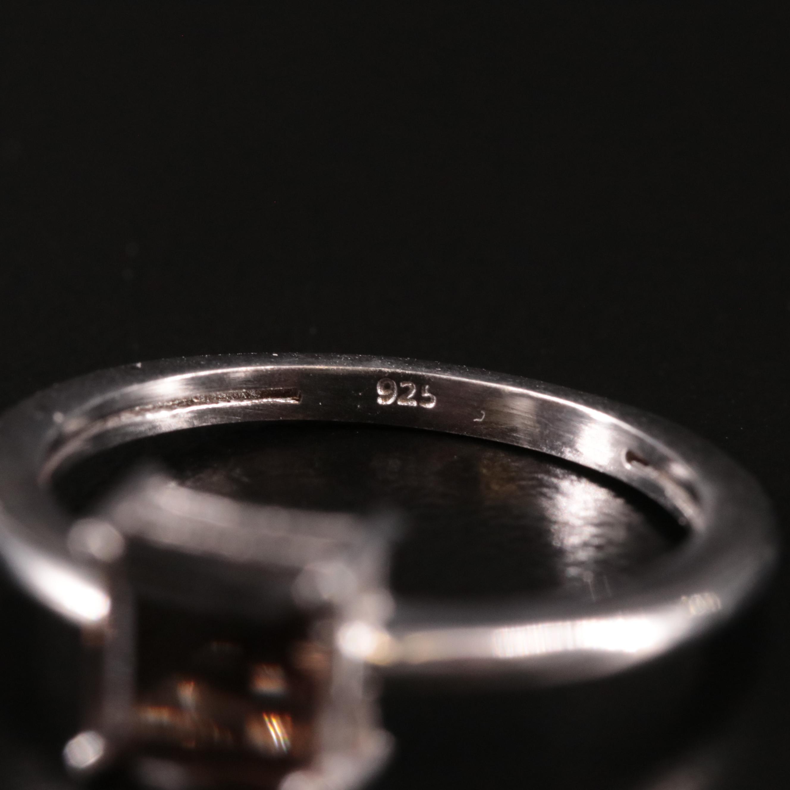 Sterling Smoky Quartz Solitaire Ring