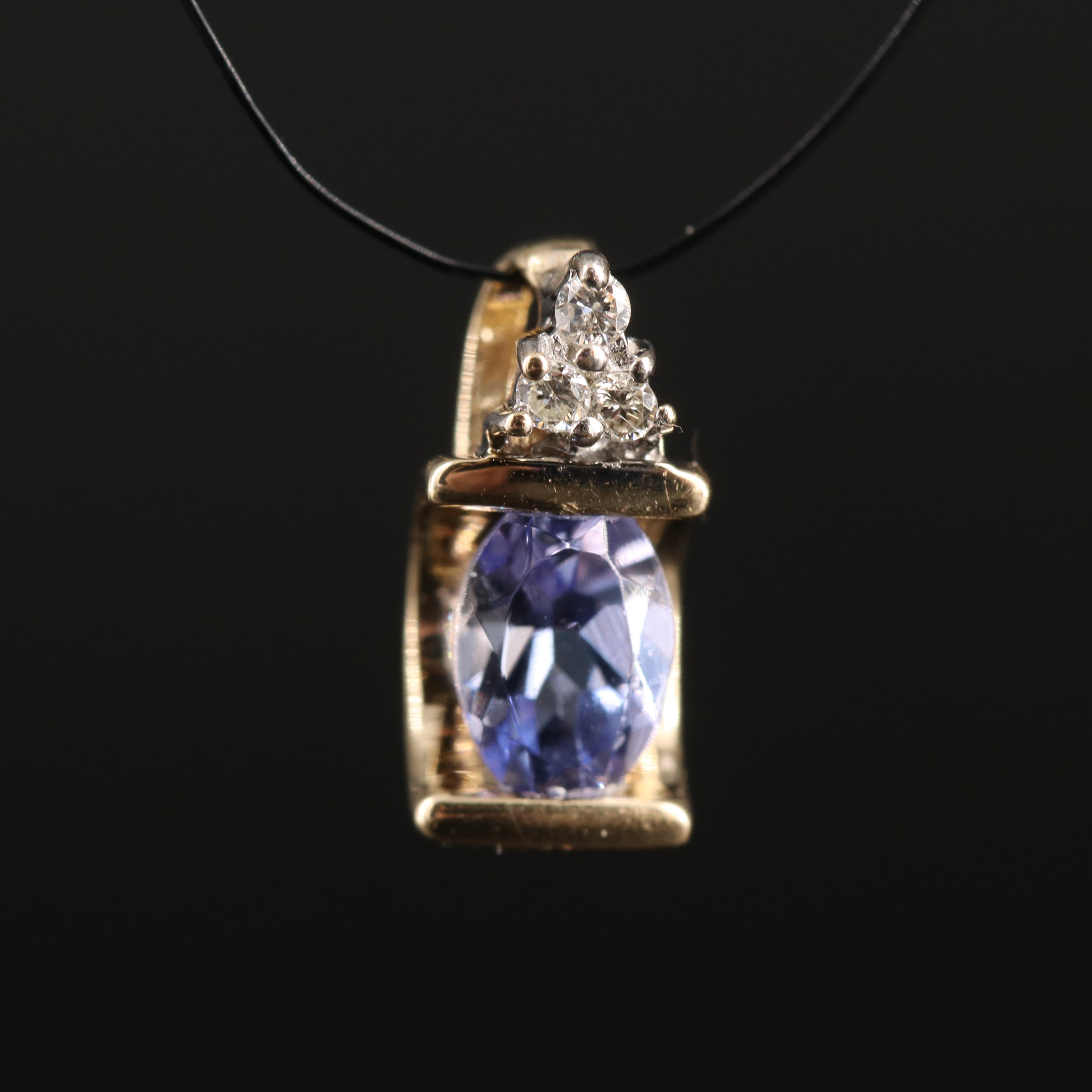 14K Tanzanite and Diamond Pendant