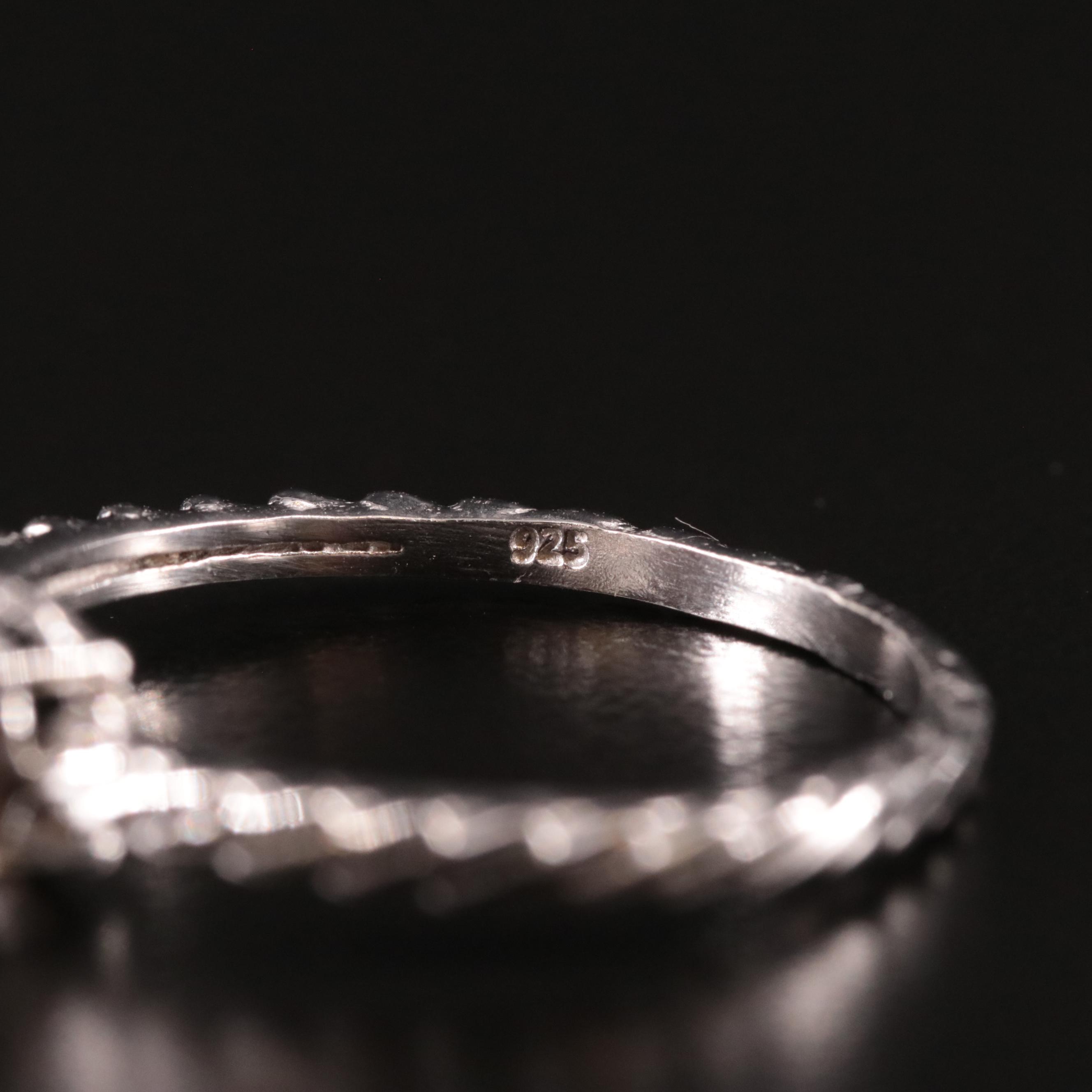 Sterling Smoky Quartz Textured Ring