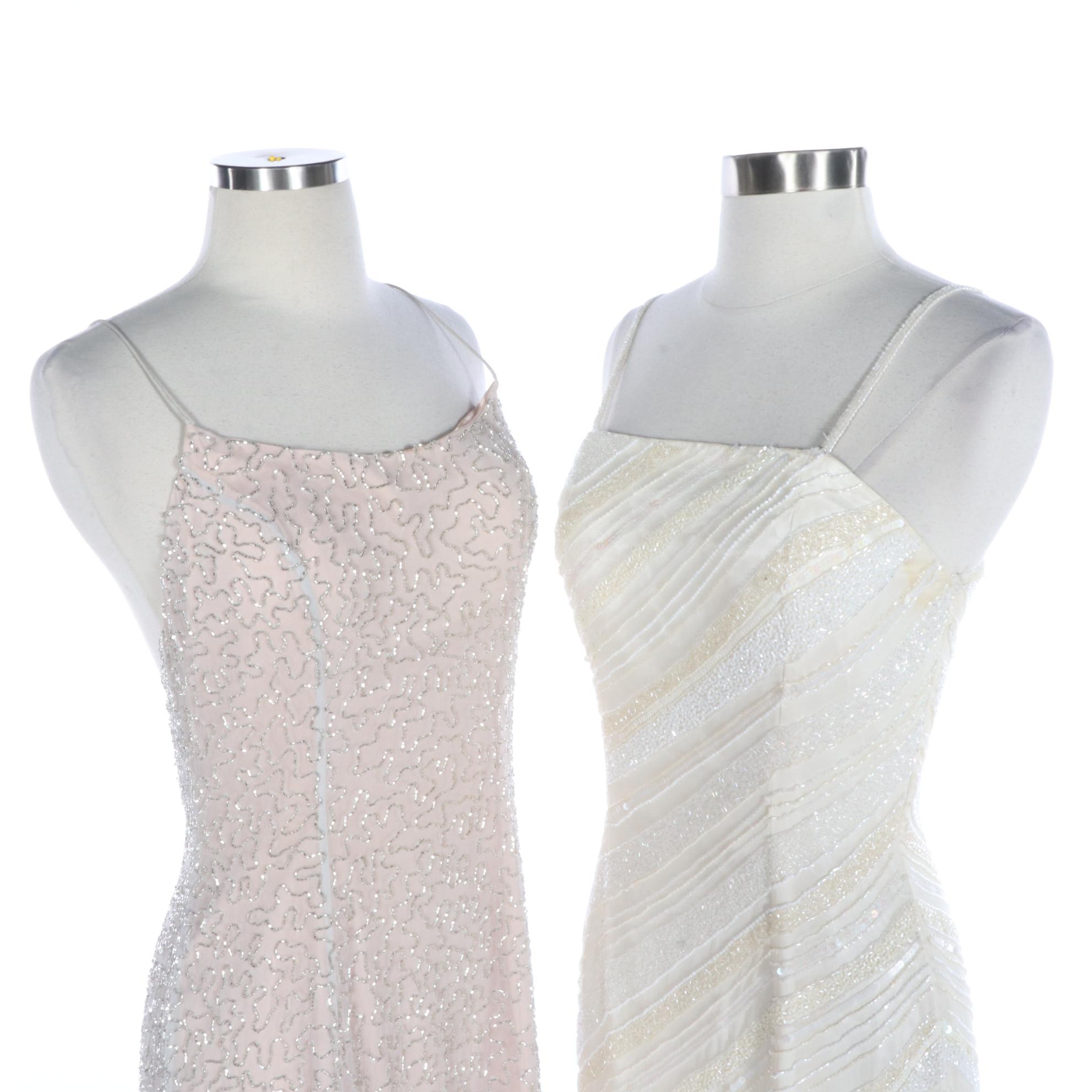 Caché and Other Beaded Silk Evening Dresses