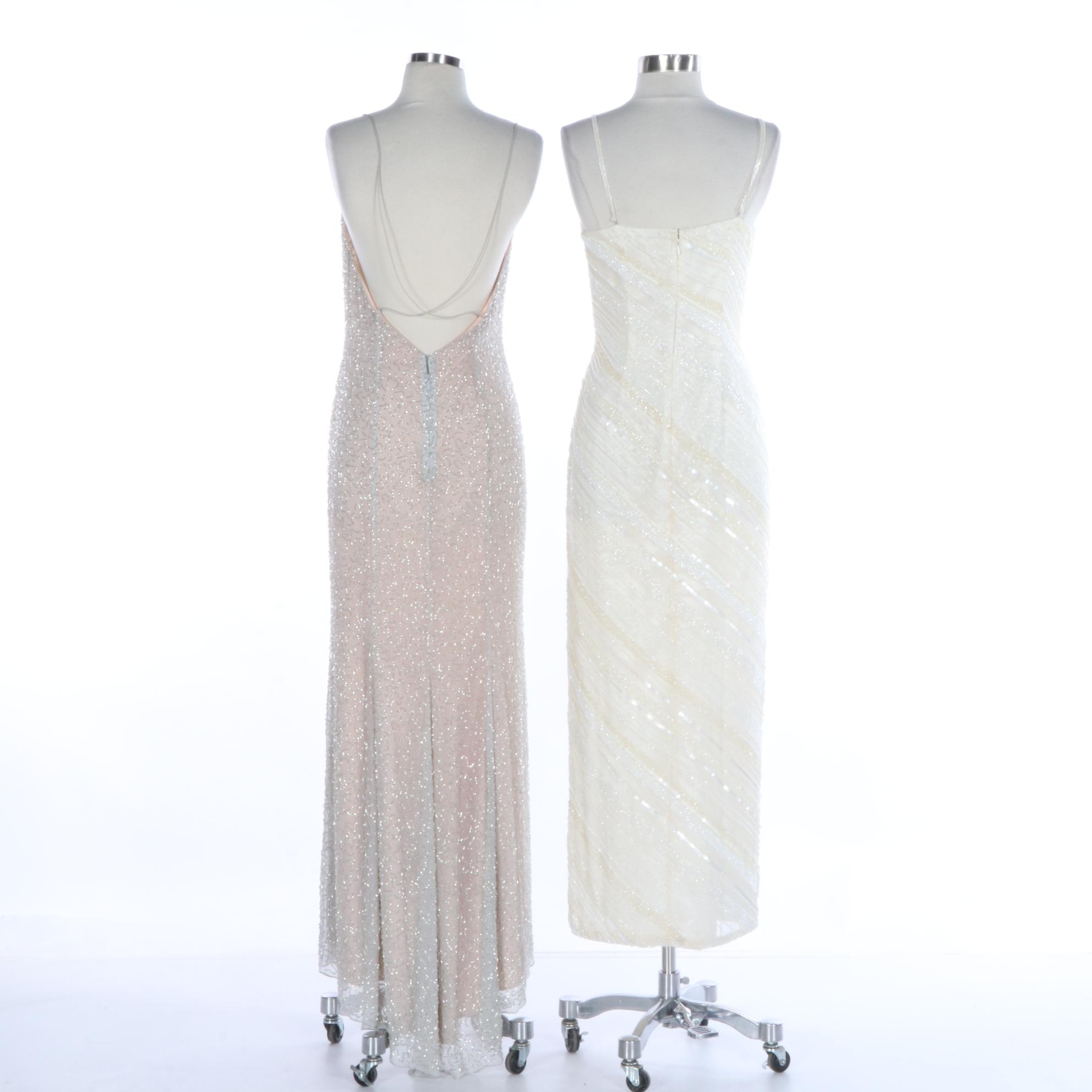 Caché and Other Beaded Silk Evening Dresses