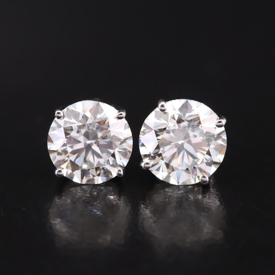 Platinum 3.14 CTW Lab Grown Diamond Stud Earrings