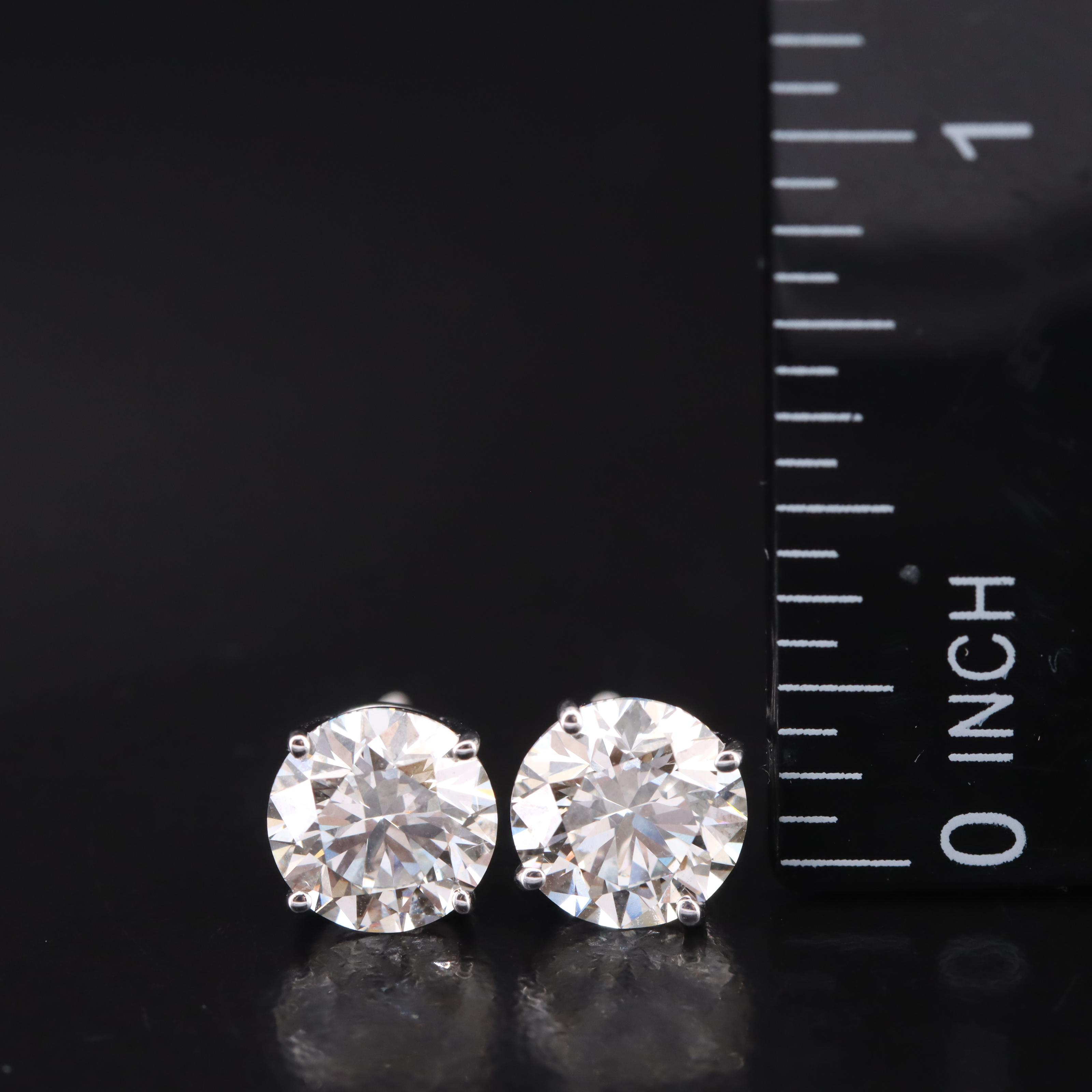 Platinum 3.14 CTW Lab Grown Diamond Stud Earrings