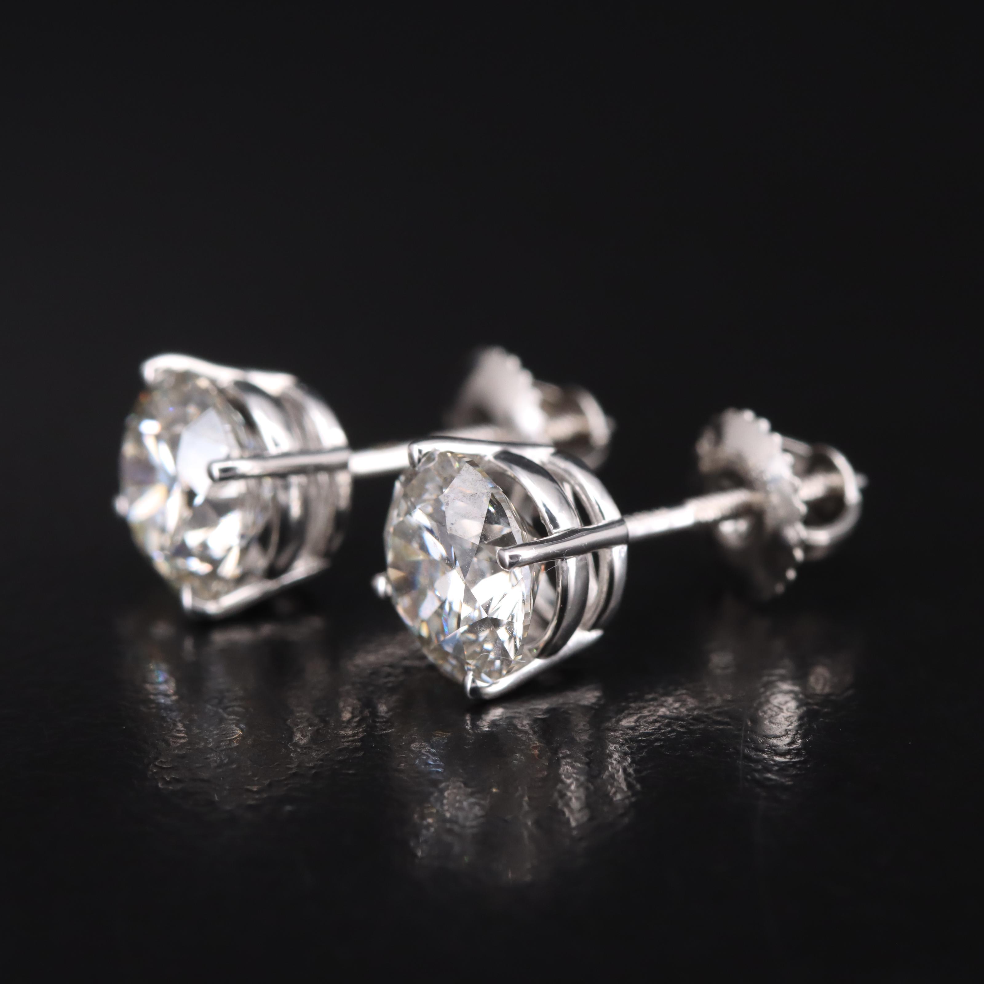 Platinum 3.14 CTW Lab Grown Diamond Stud Earrings