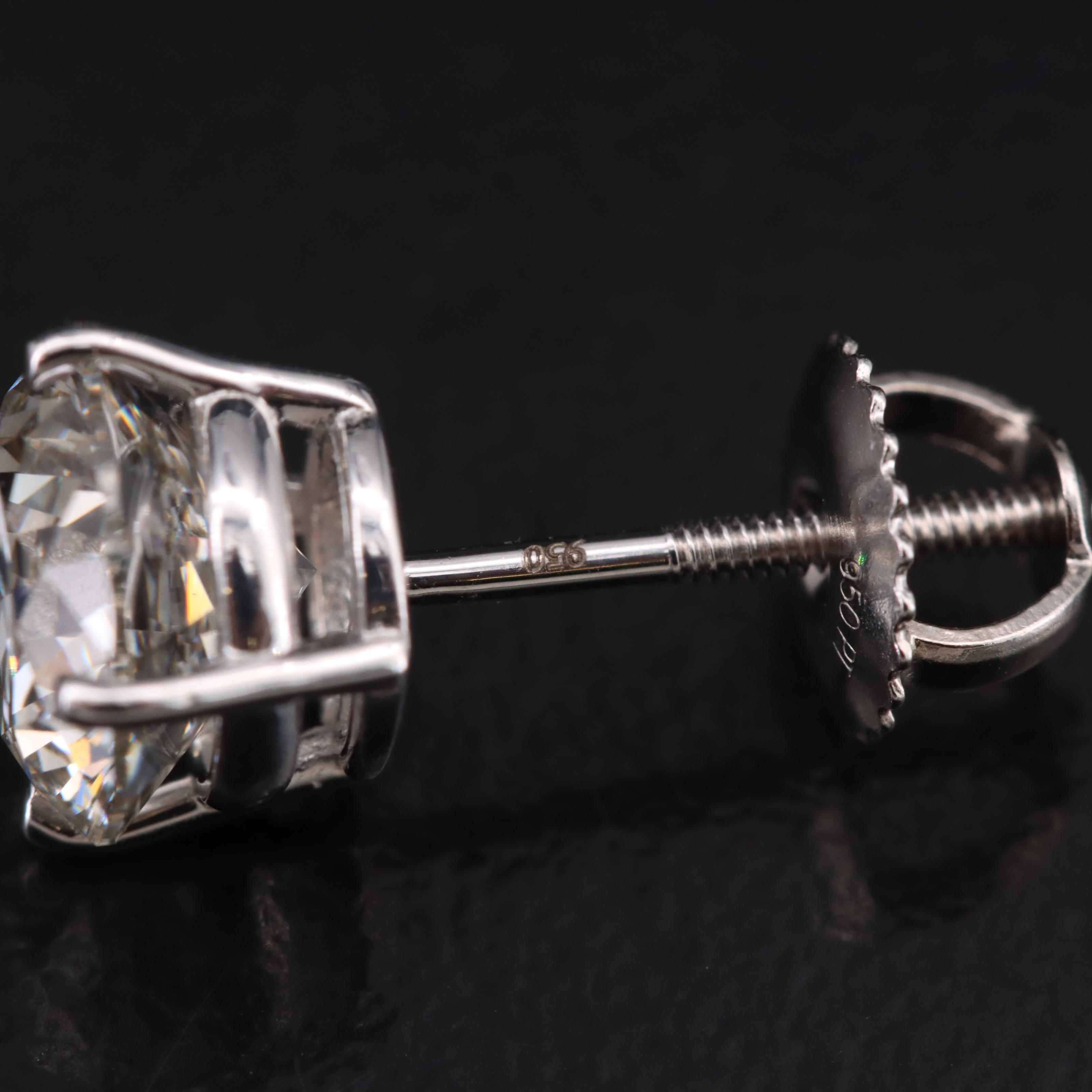 Platinum 3.14 CTW Lab Grown Diamond Stud Earrings
