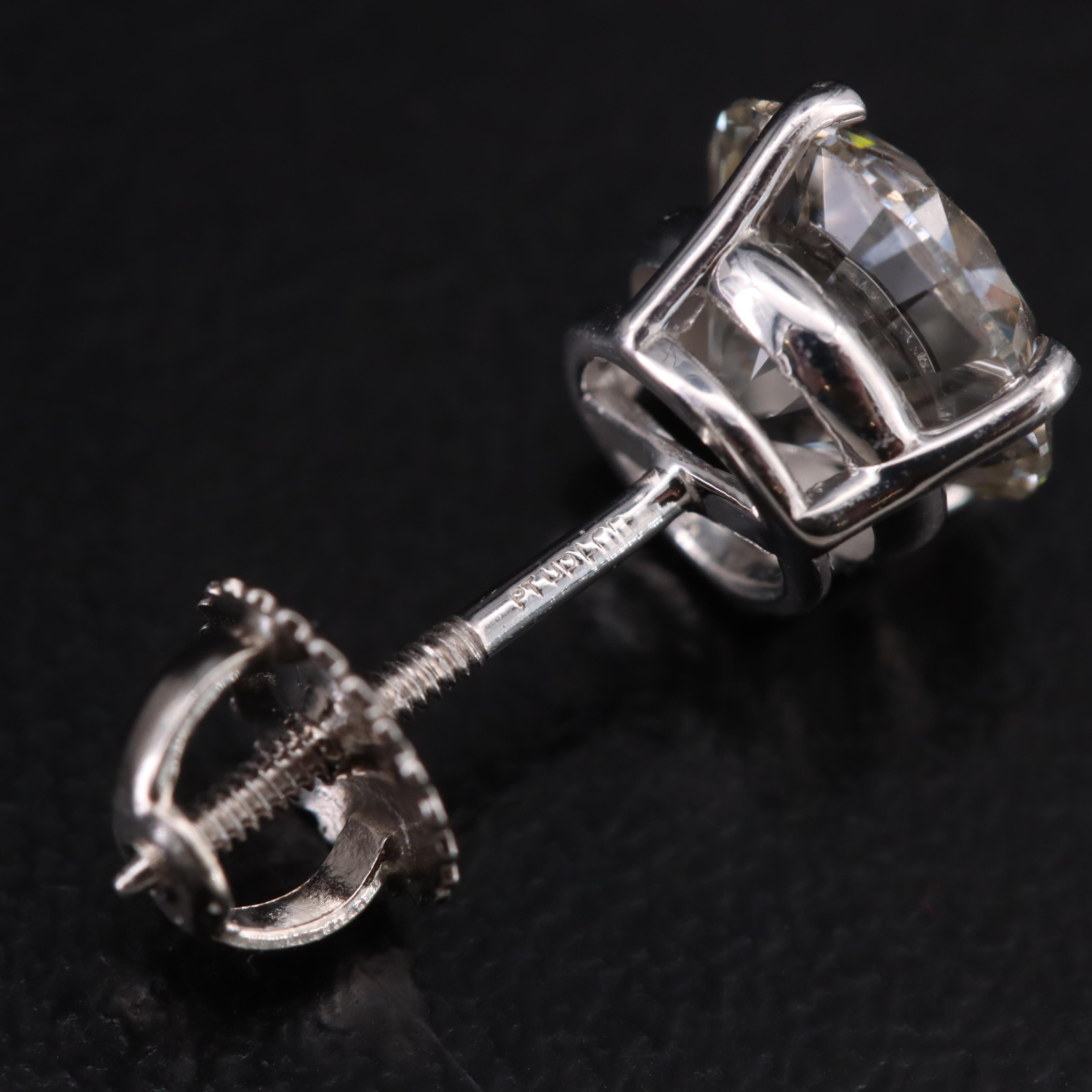 Platinum 3.14 CTW Lab Grown Diamond Stud Earrings