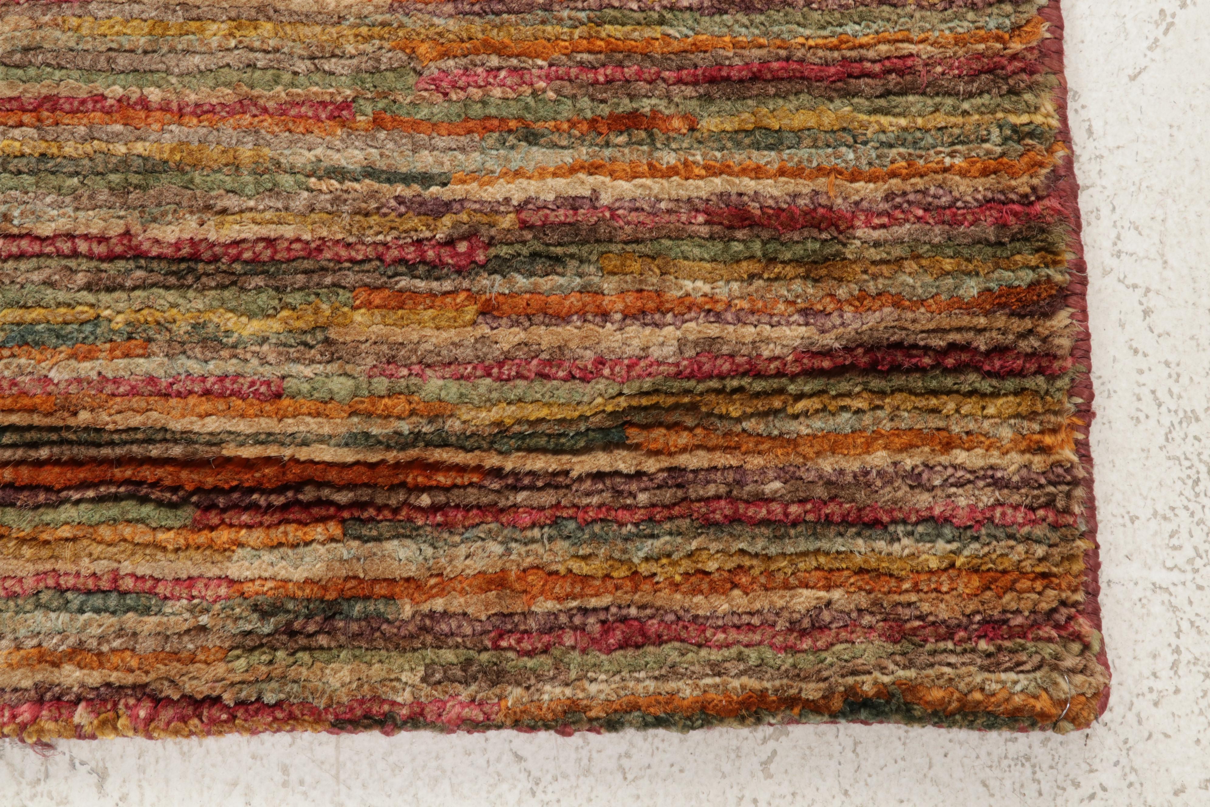 3' x 4'10 Hand-Knotted Indo-Persian Gabbeh Accent Rug, 2010s