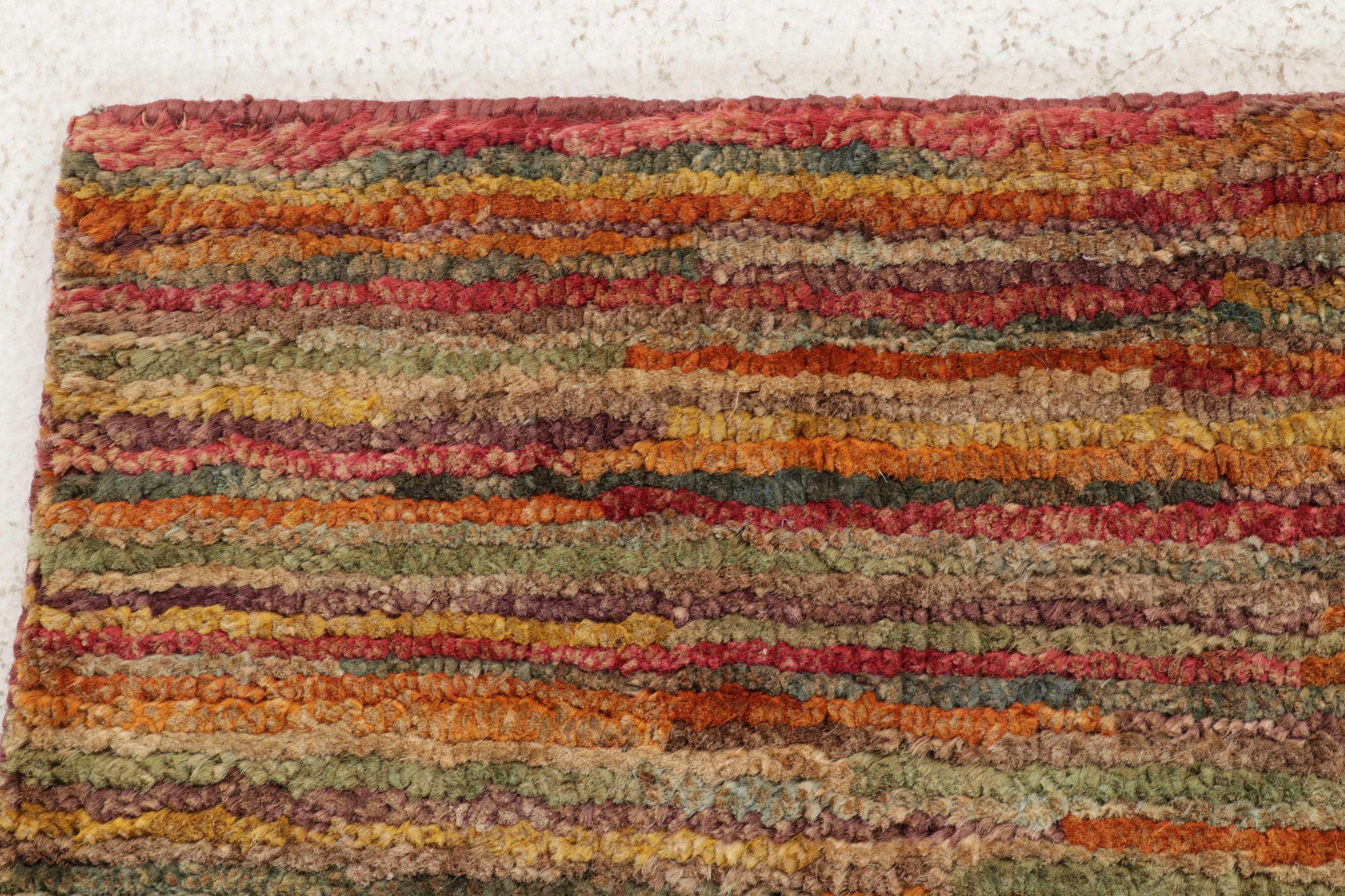 3' x 4'10 Hand-Knotted Indo-Persian Gabbeh Accent Rug, 2010s