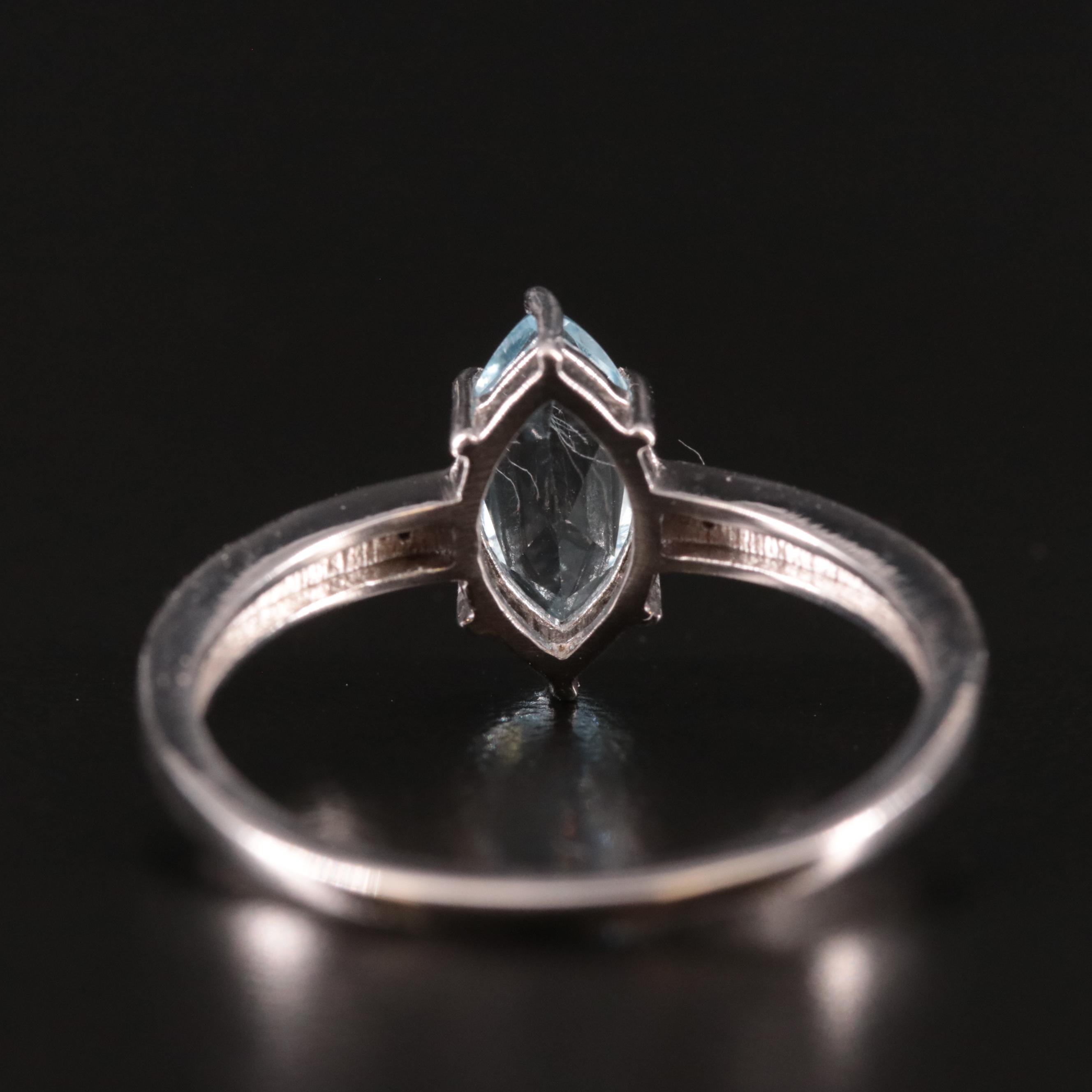Sterling Blue Topaz and Diamond Ring