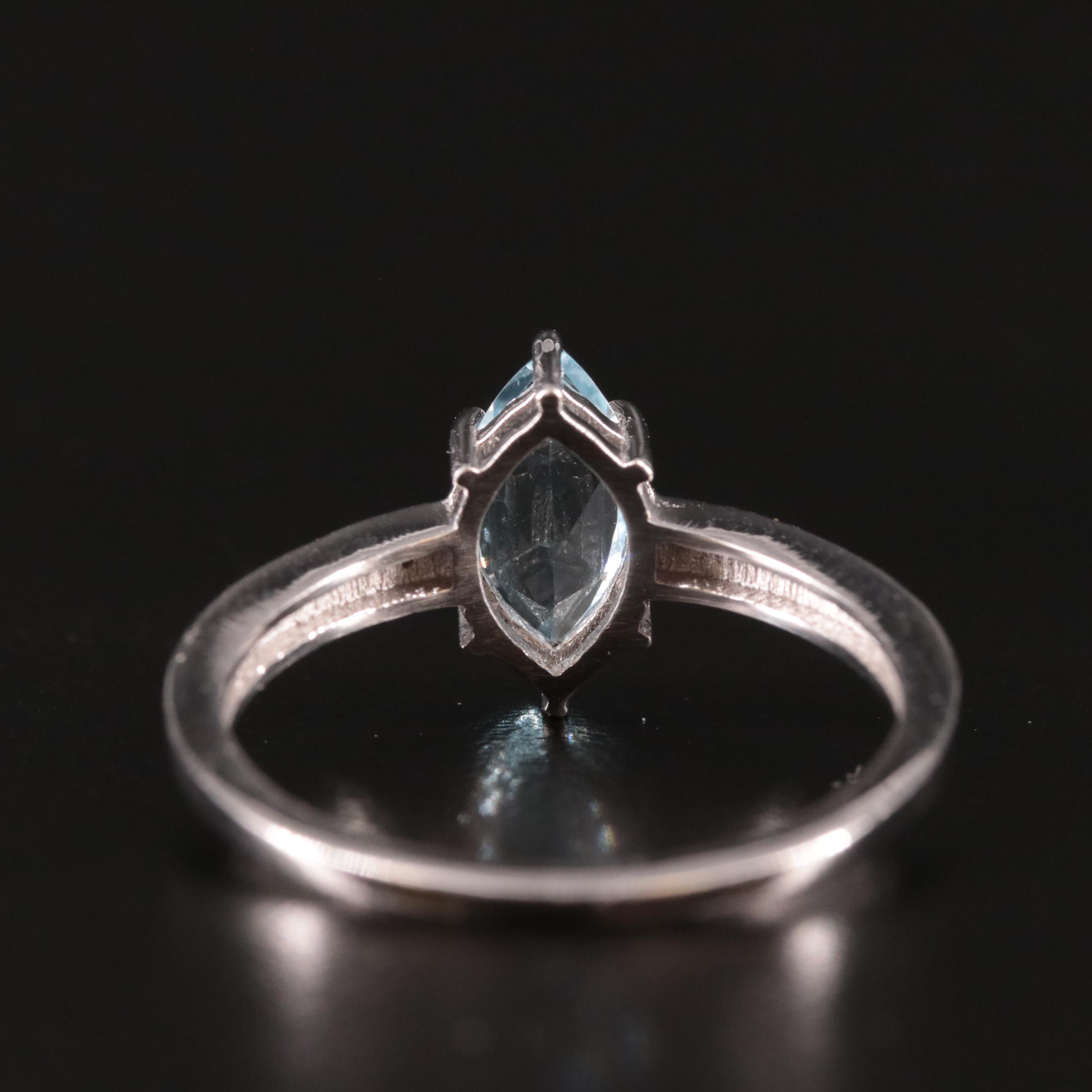 Sterling Blue Topaz and Diamond Ring