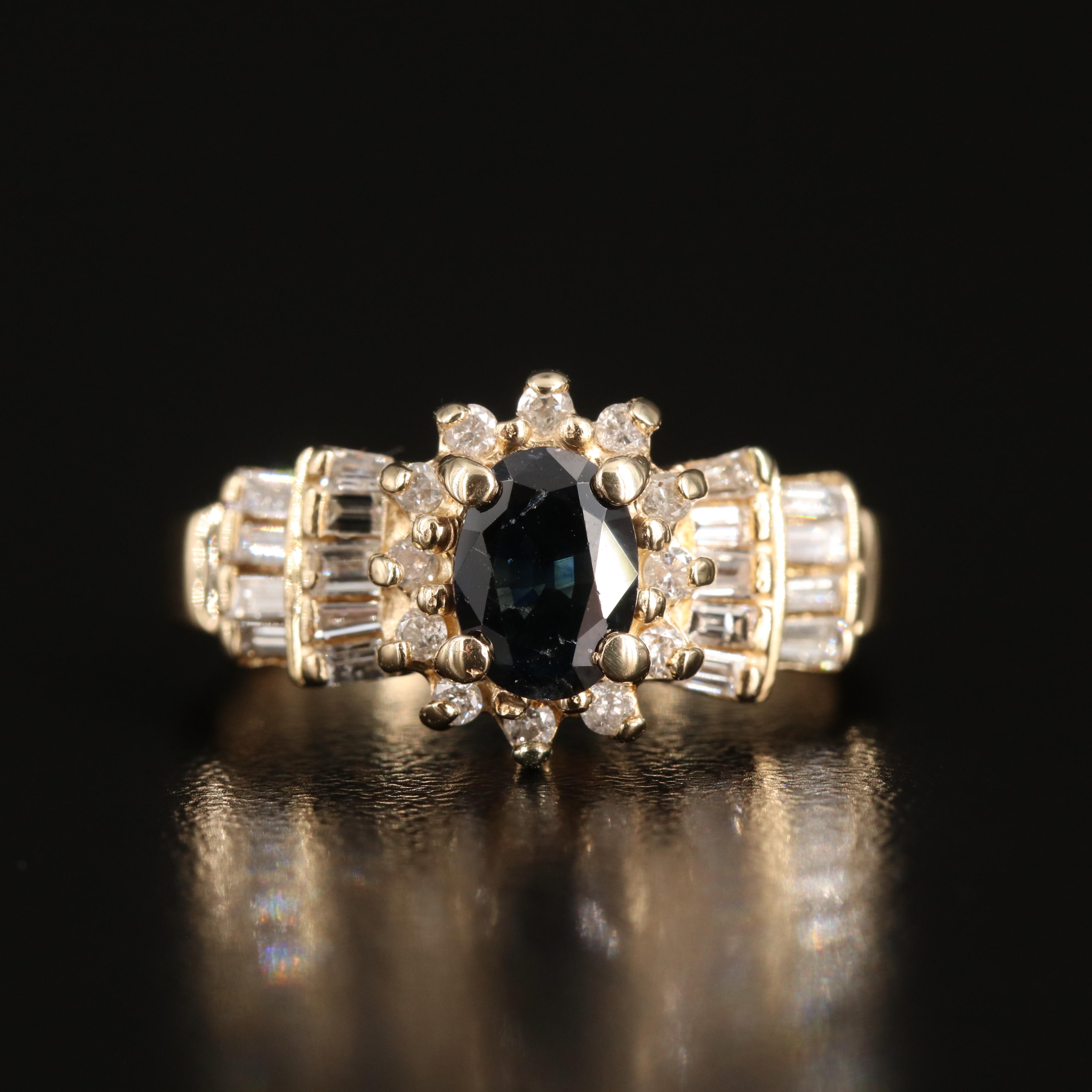 14K Sapphire and Diamond Ring