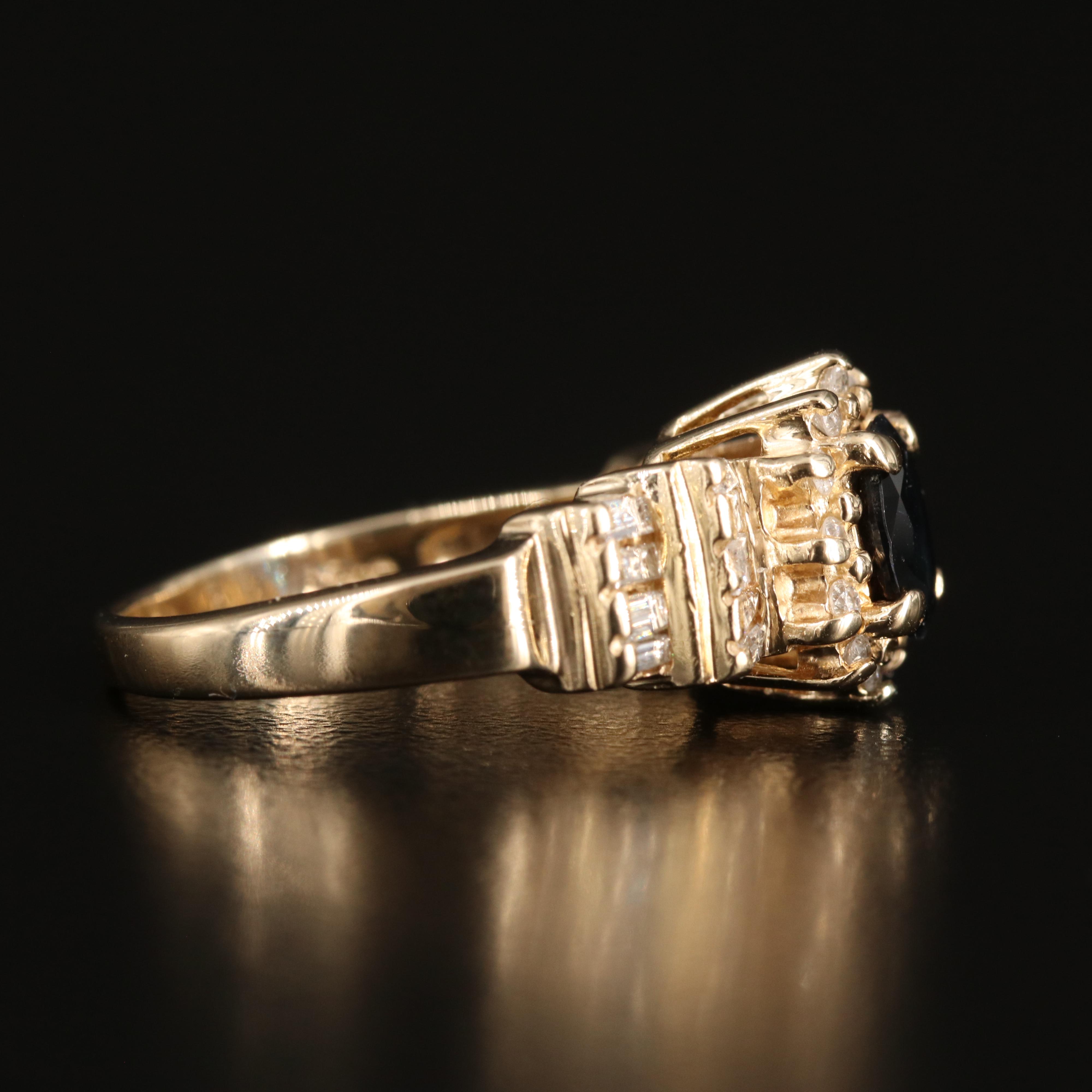 14K Sapphire and Diamond Ring