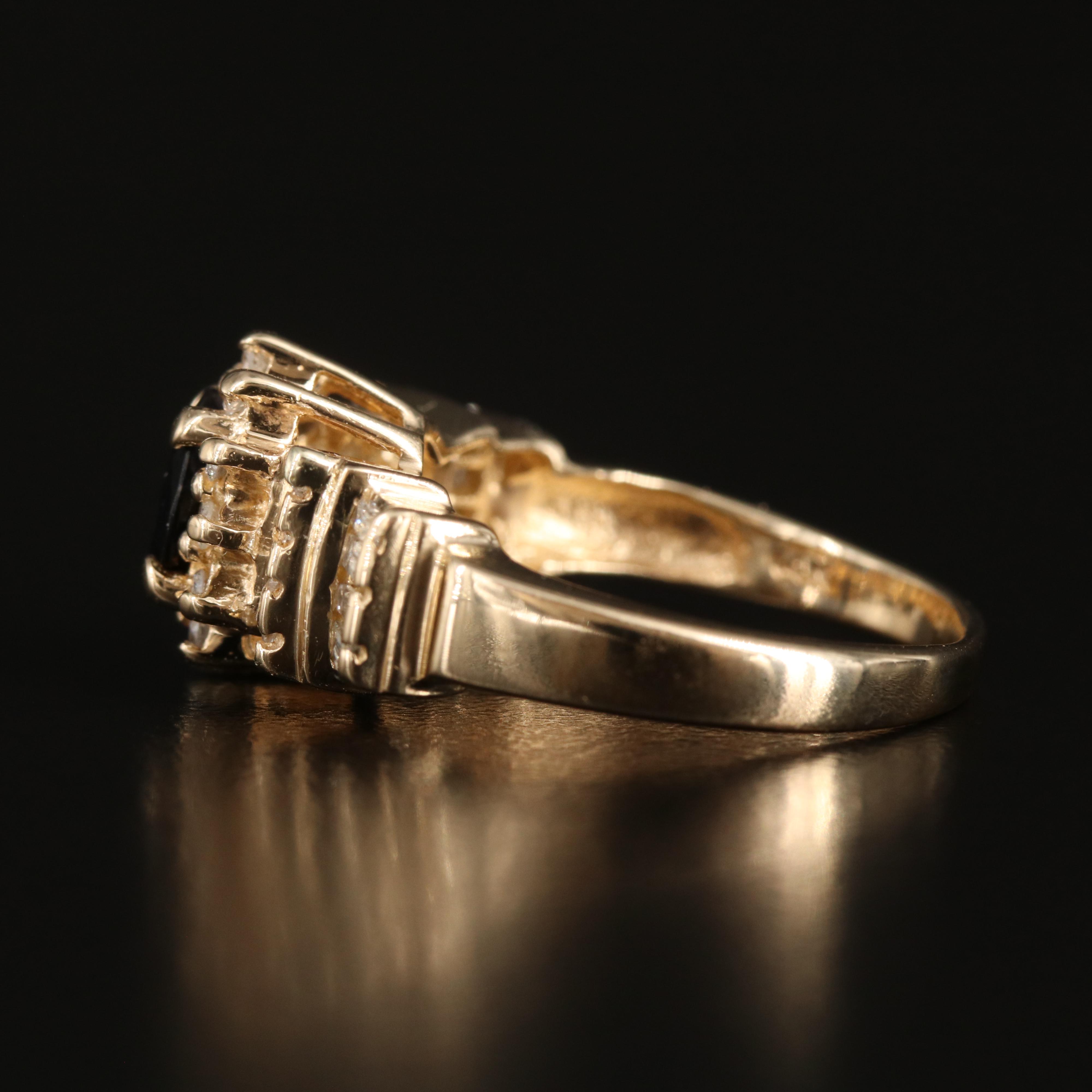 14K Sapphire and Diamond Ring