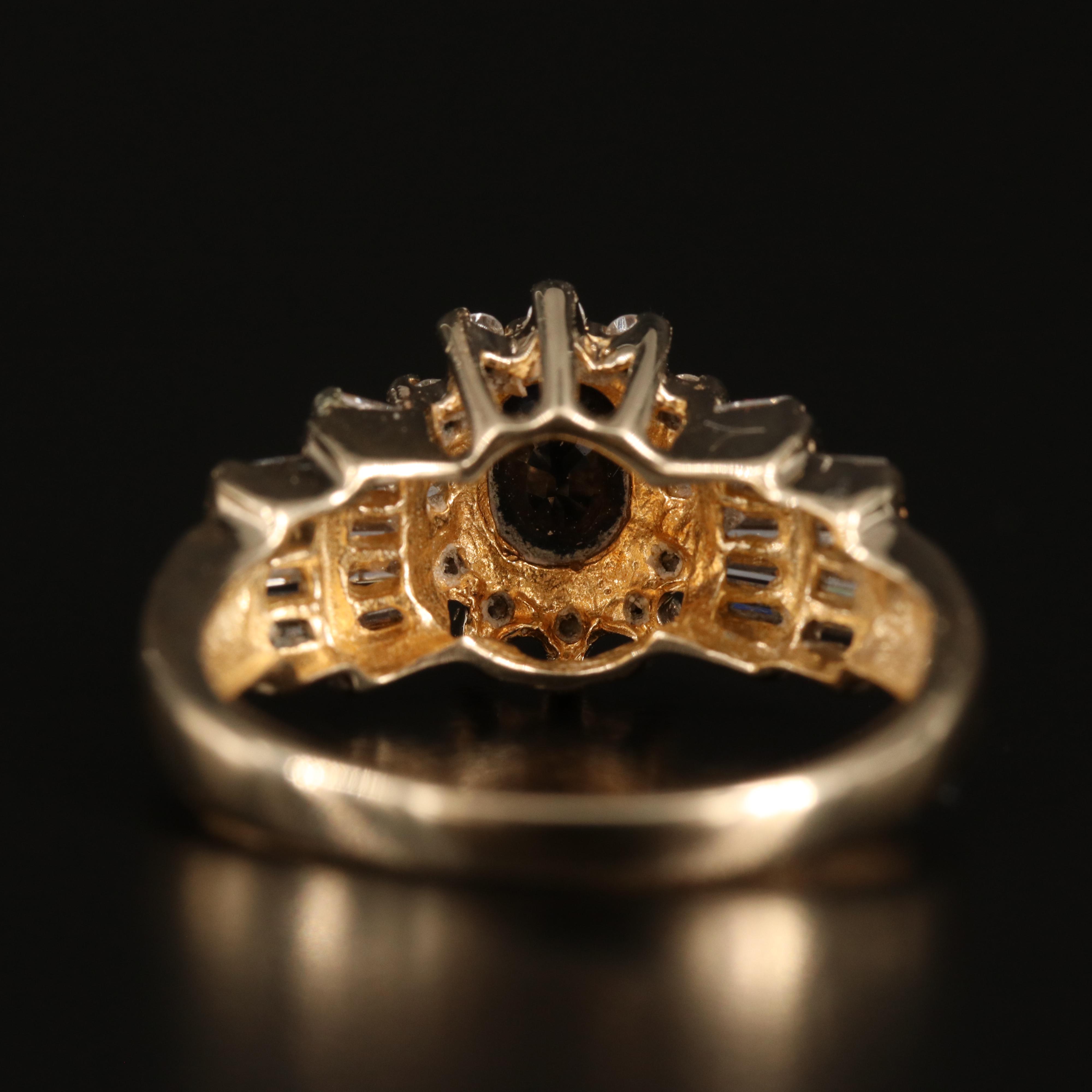 14K Sapphire and Diamond Ring