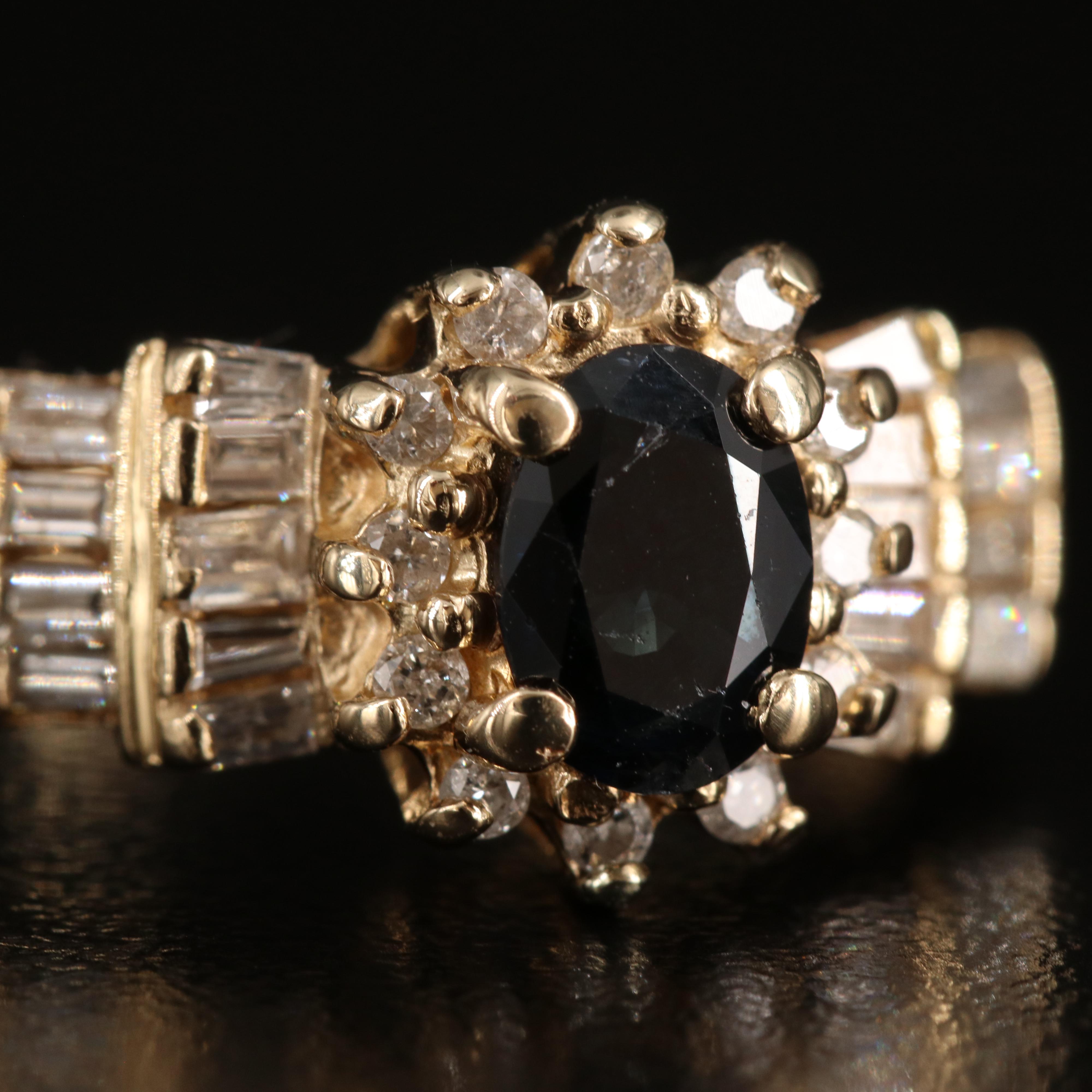 14K Sapphire and Diamond Ring