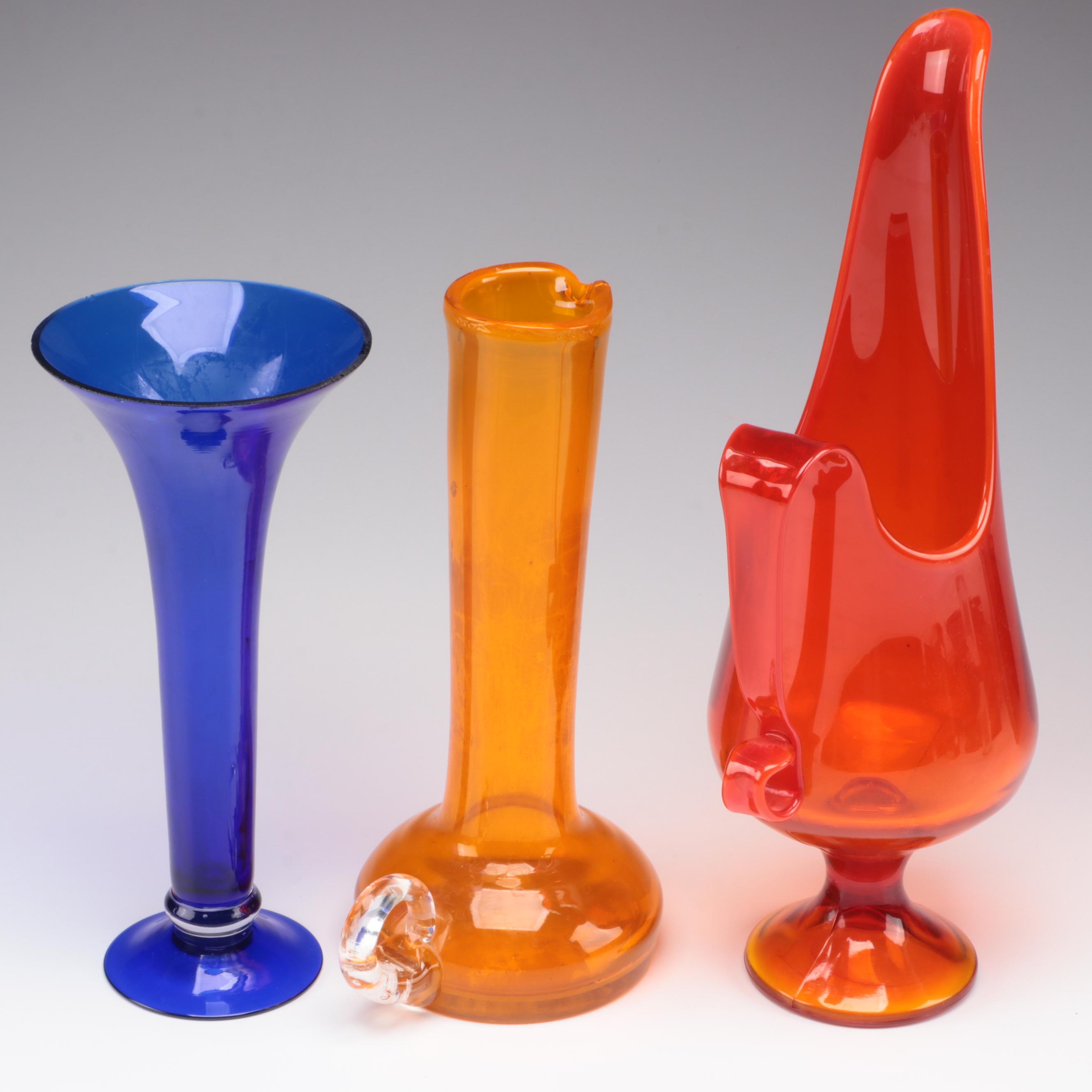 Mid Century Modern Style Glass Pitchers and Vases, Mid to Late 20th Century