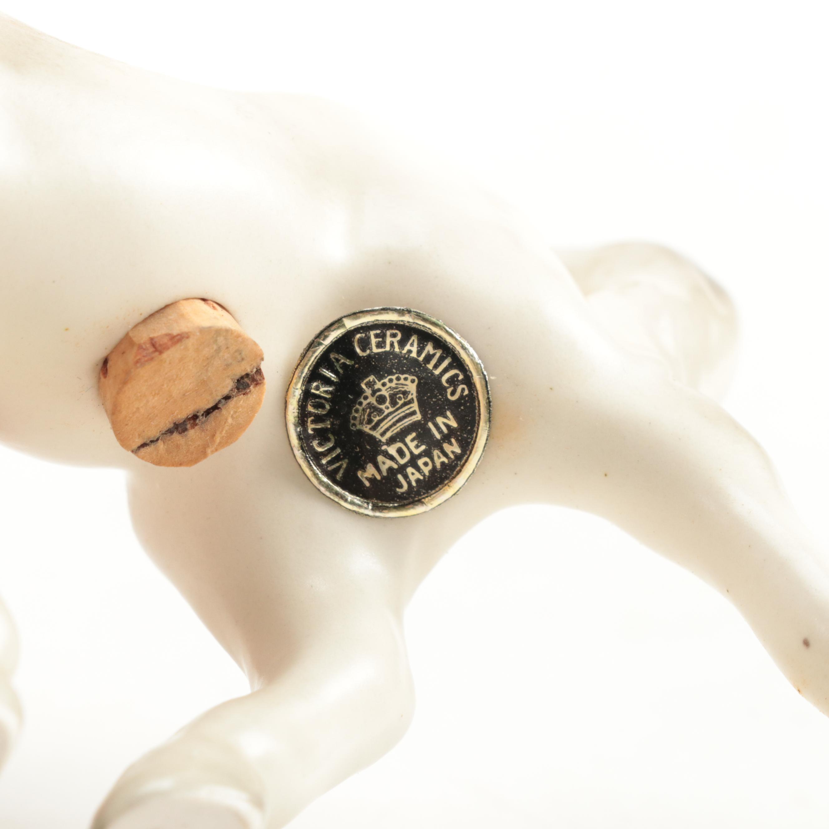 Victoria Ceramics Horse Shakers with Other Souvenir Shakers, Mid to Late 20th