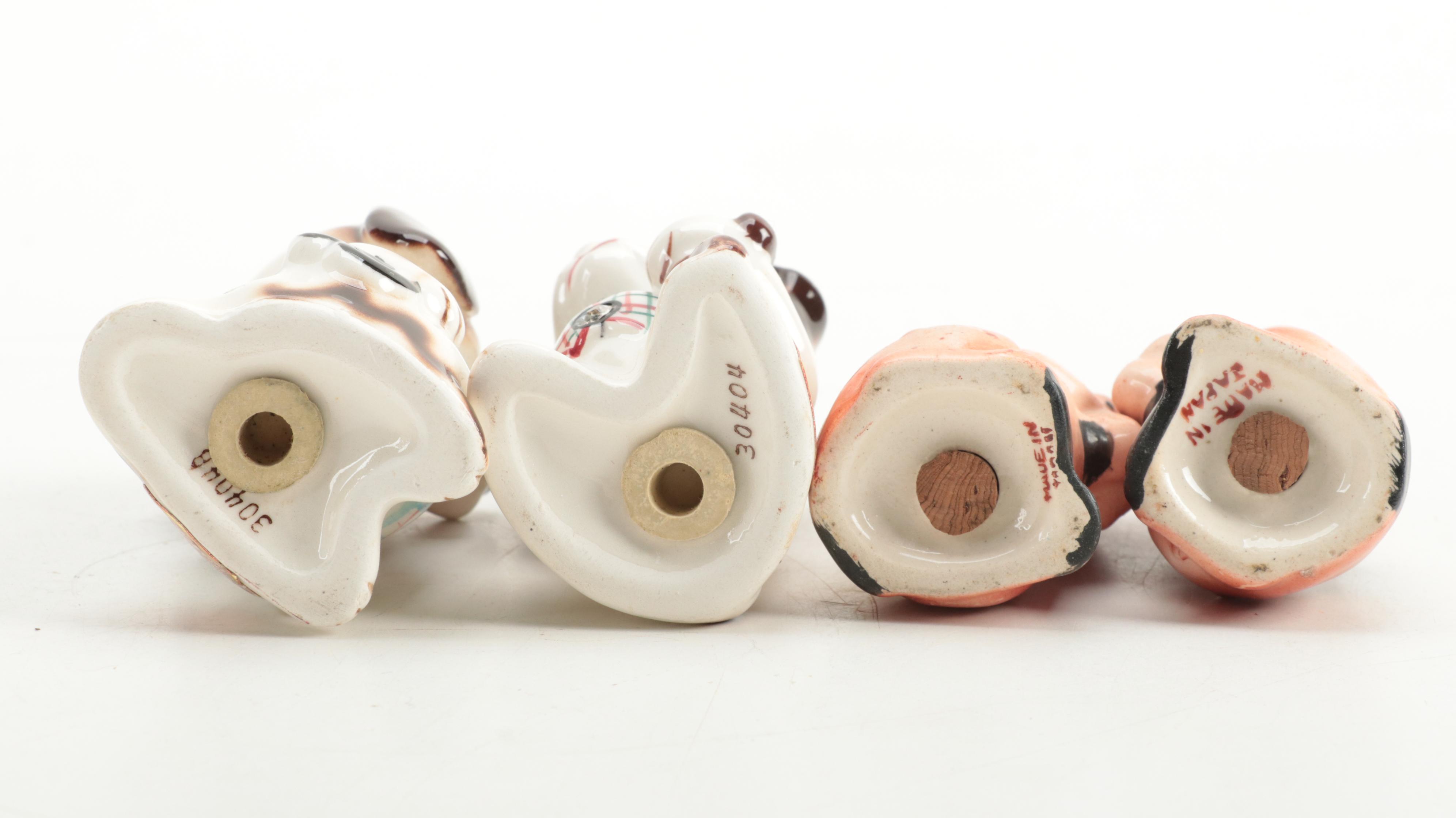 Victoria Ceramics Horse Shakers with Other Souvenir Shakers, Mid to Late 20th