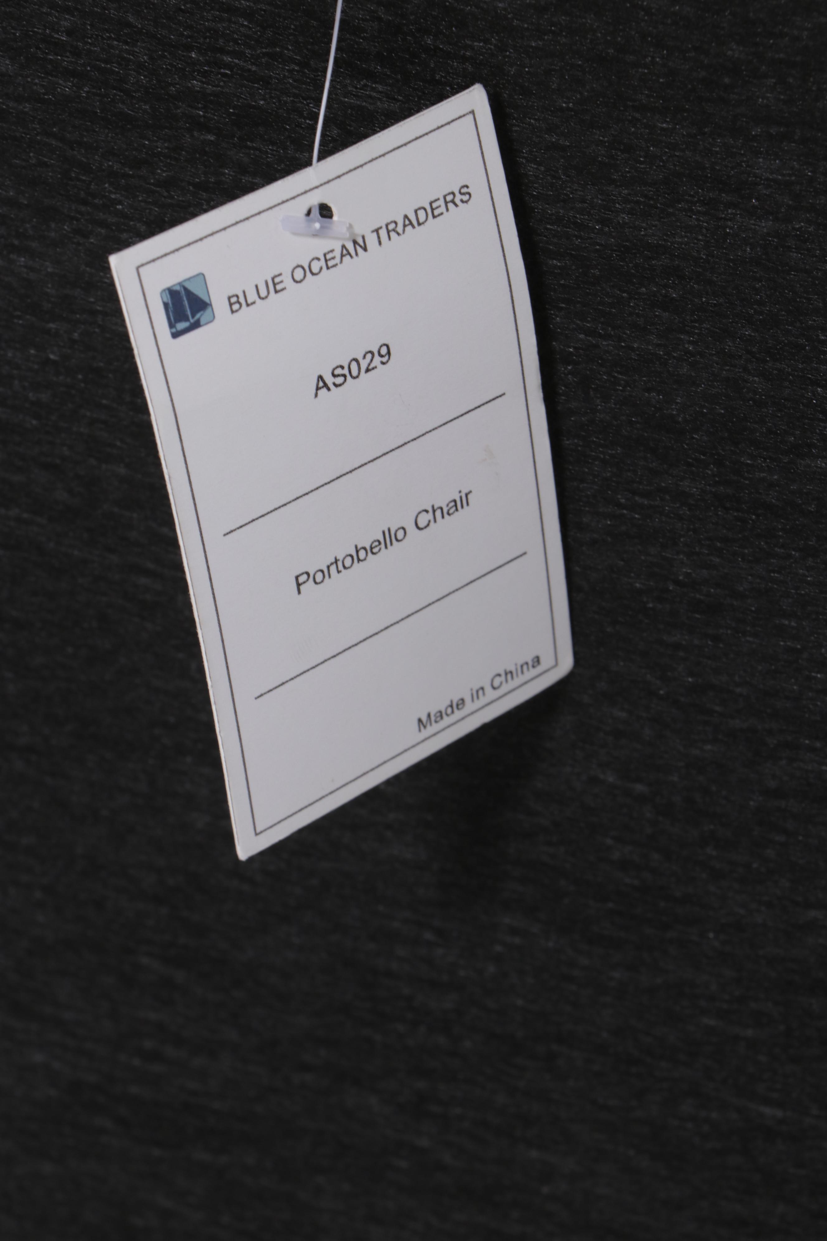 Stanton Portobello Brass-Tacked and Button-Tufted Leather Wing Chair