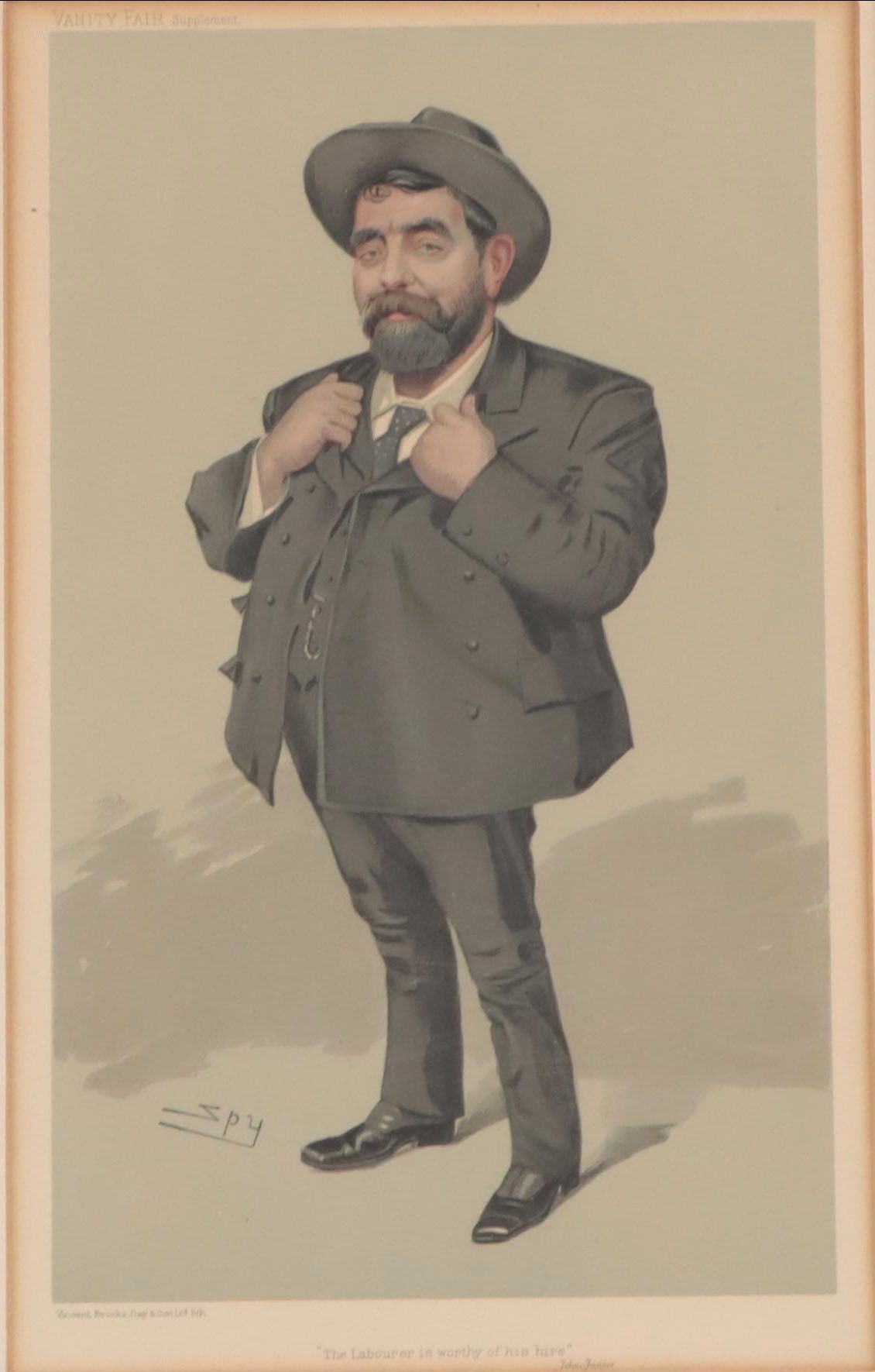 Vanity Fair "Spy" Lithograph "The Labourer is Worthy of His Hire"