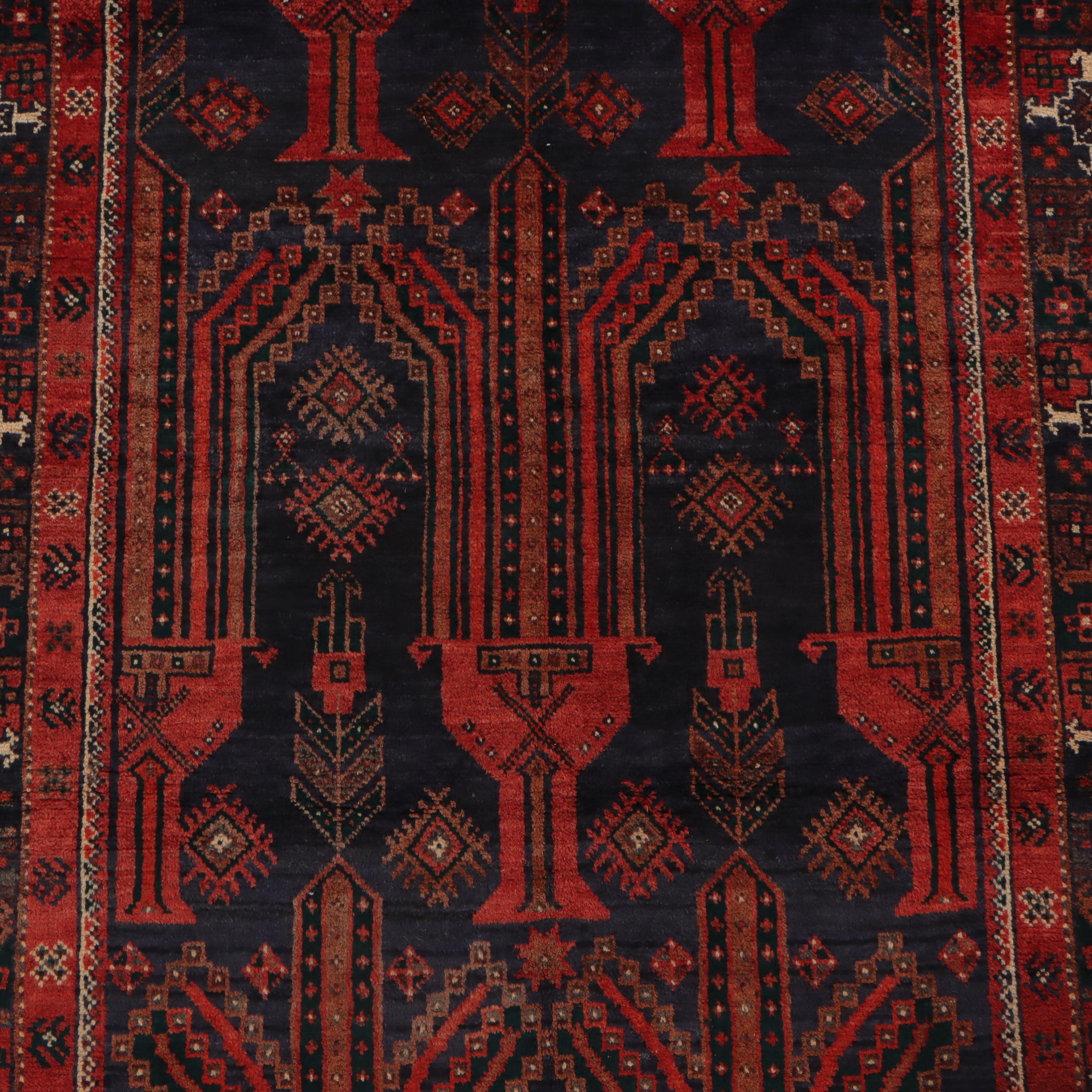 3'9 x 8'5 Hand-Knotted Persian Northwest Village Area Rug