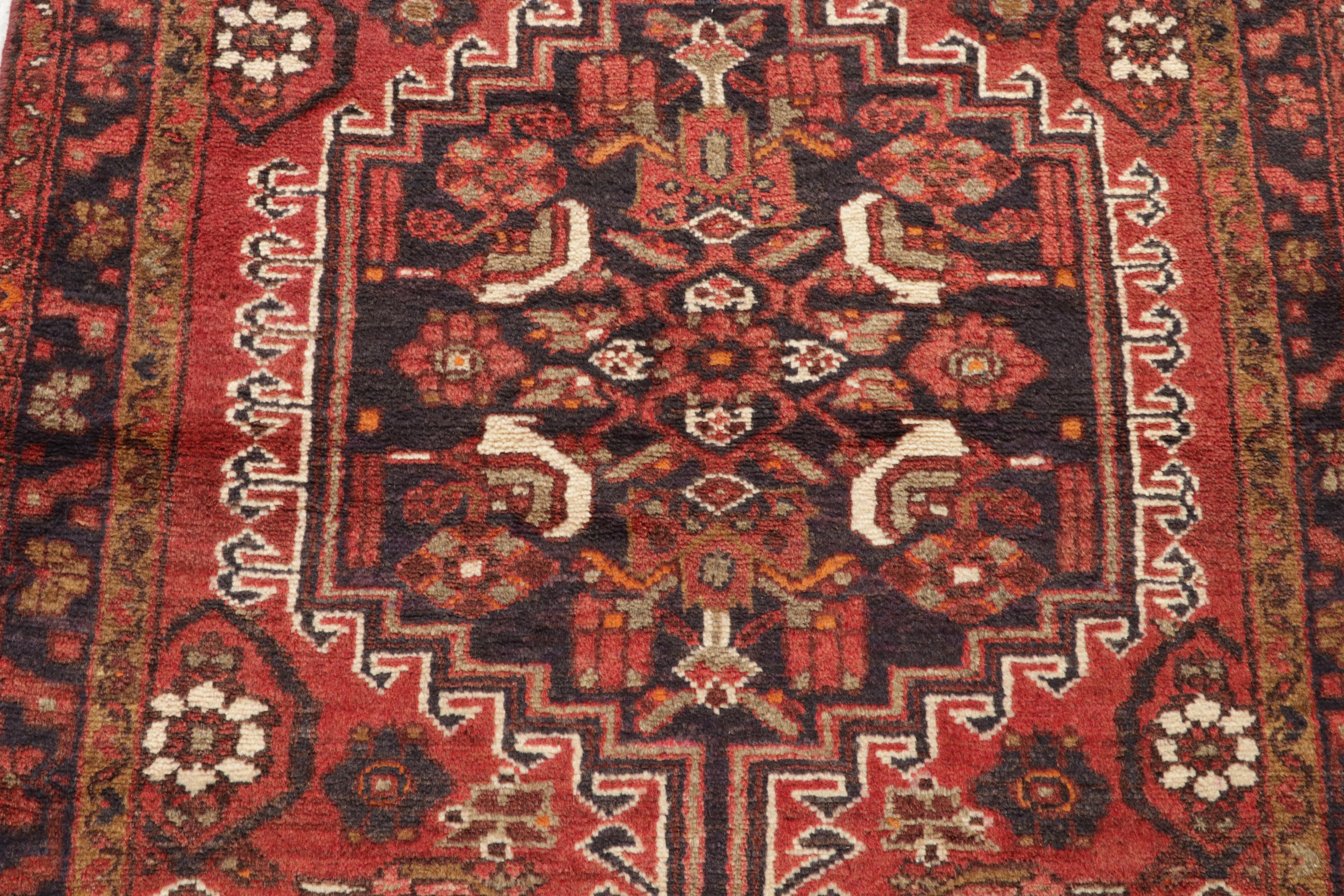 3'4 x 10'5 Hand-Knotted Persian Malayer Carpet Runner, 1970s
