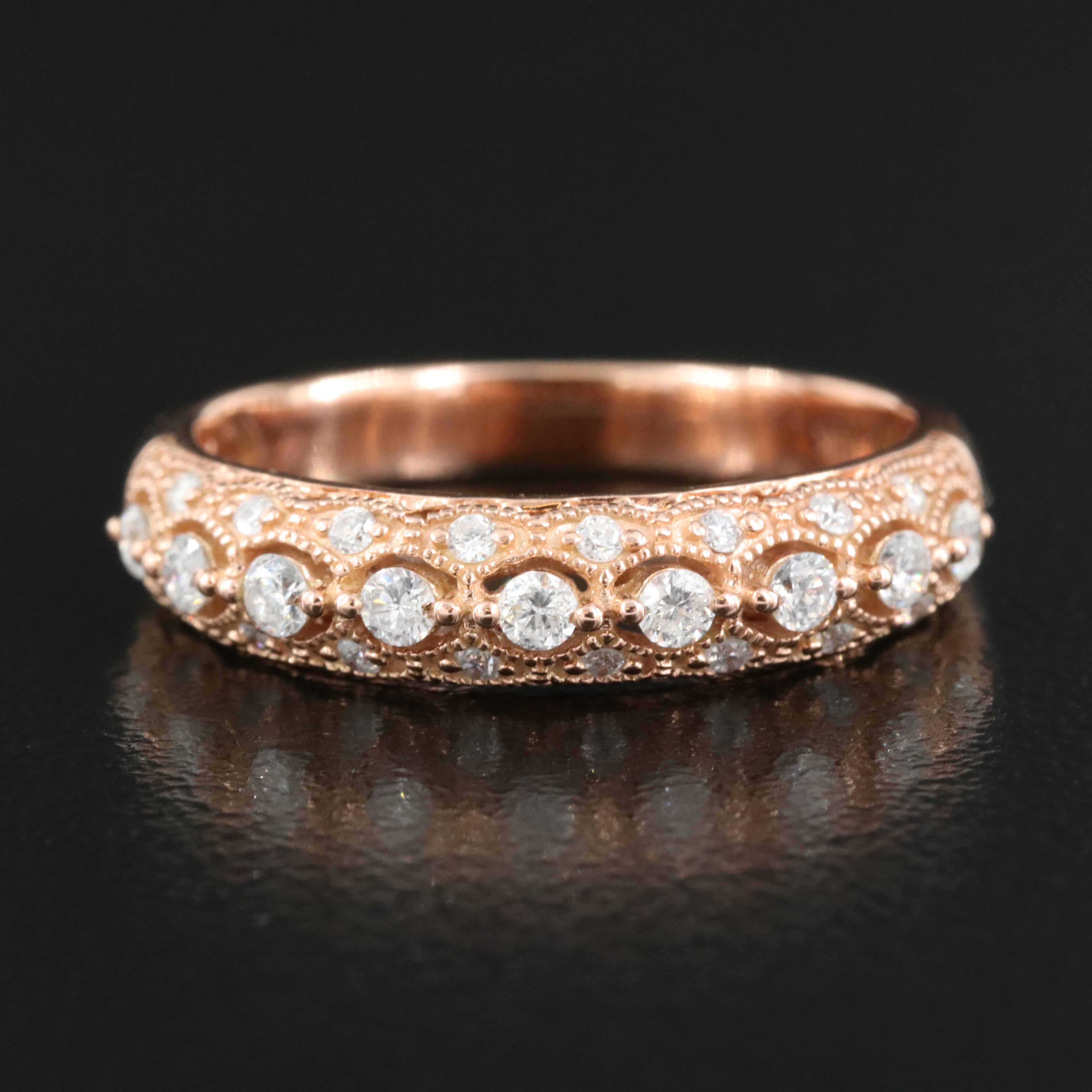 10K Rose Gold 0.39 CTW Diamond Ring