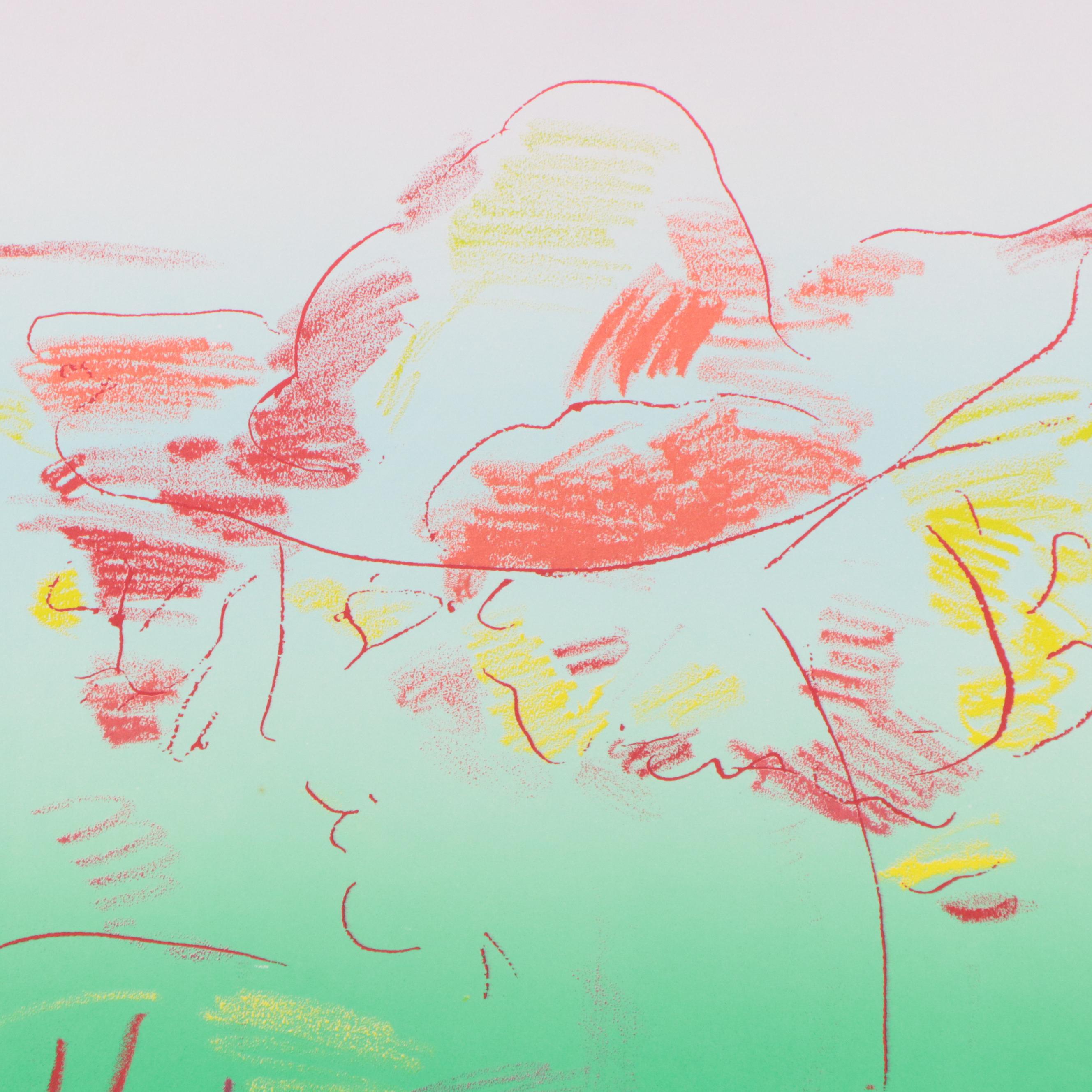 Peter Max Psychedelic Figurative Lithograph "The Dream," 1983