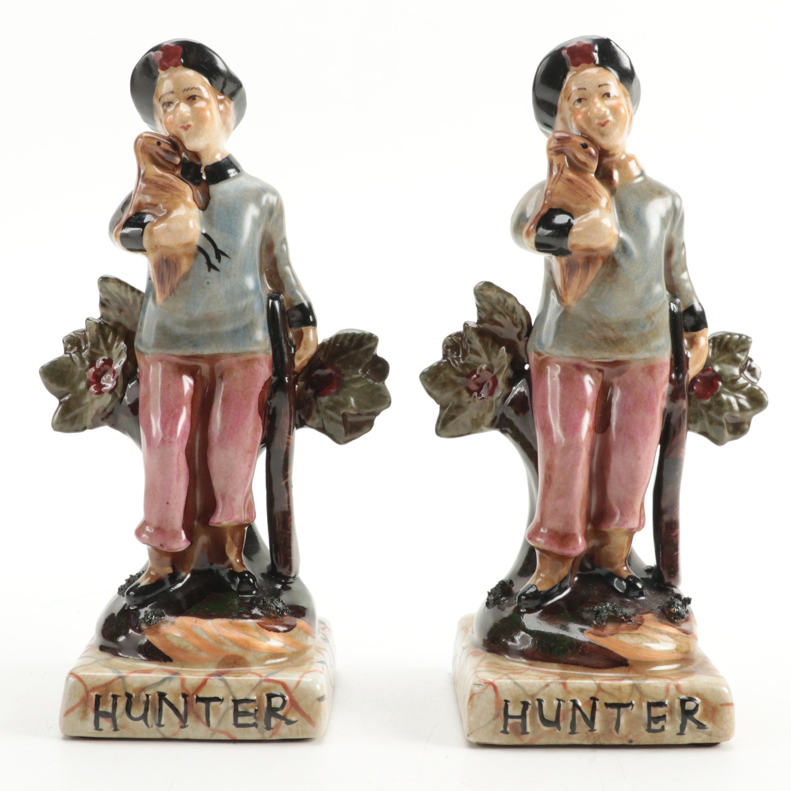 Pair of Staffordshire Style "Hunter" Porcelain Figurines