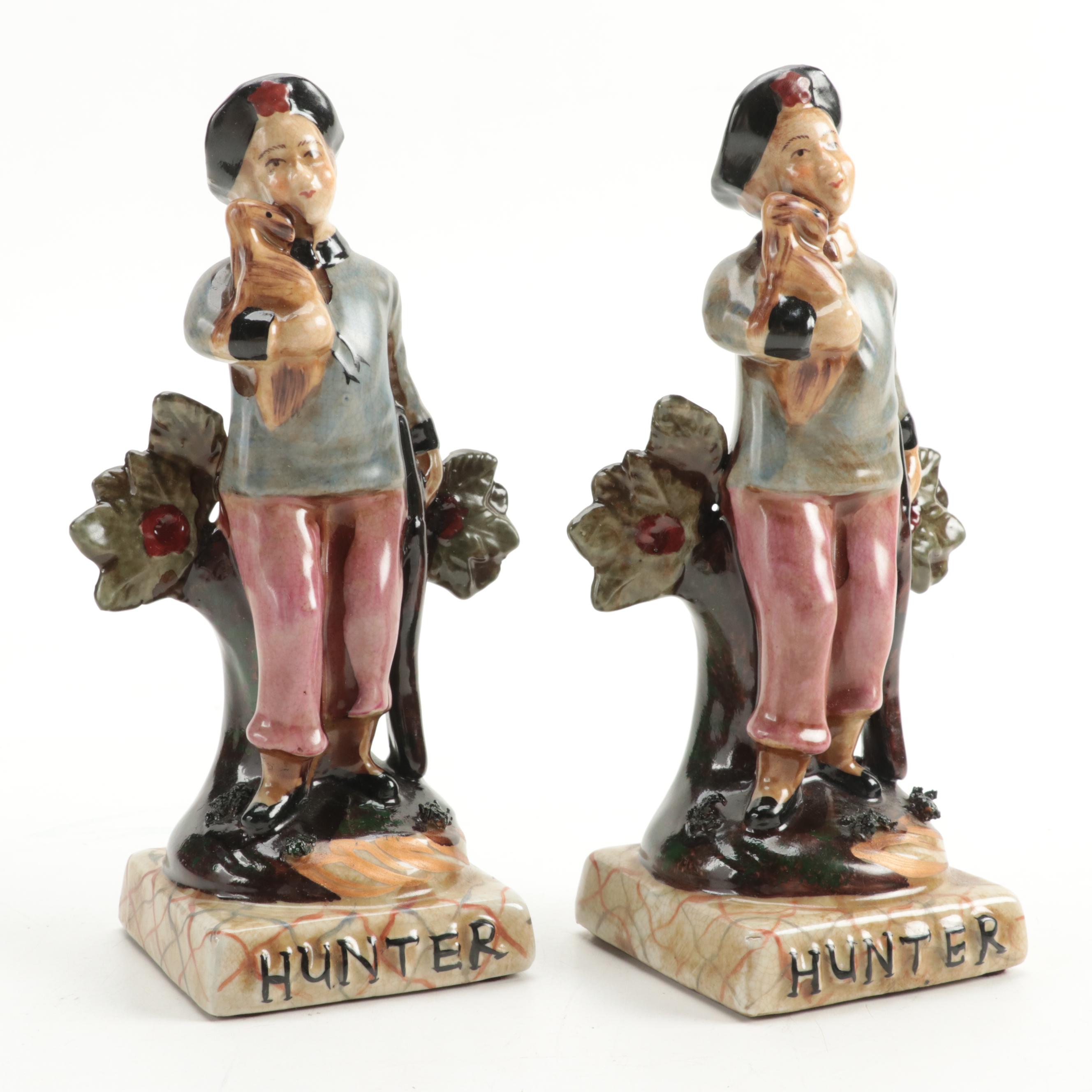 Pair of Staffordshire Style "Hunter" Porcelain Figurines
